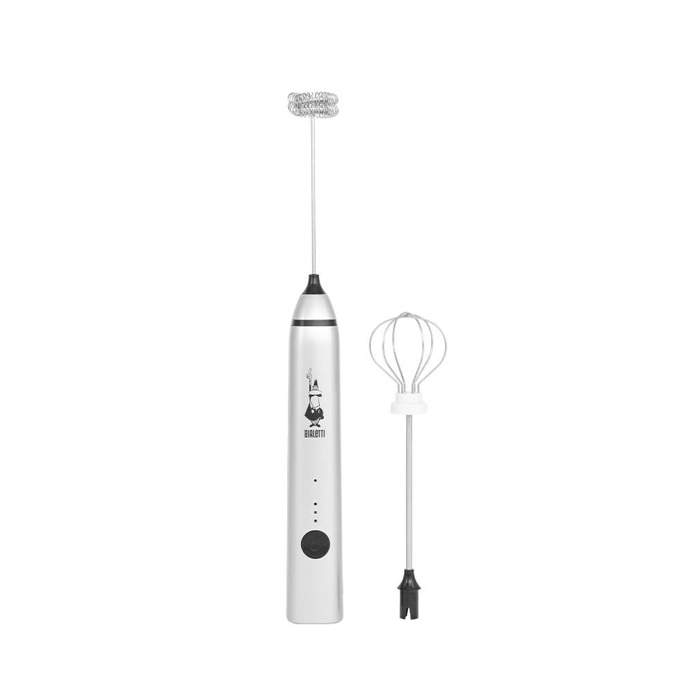 Bialetti - Hand-held milk frother with two attachments, silver