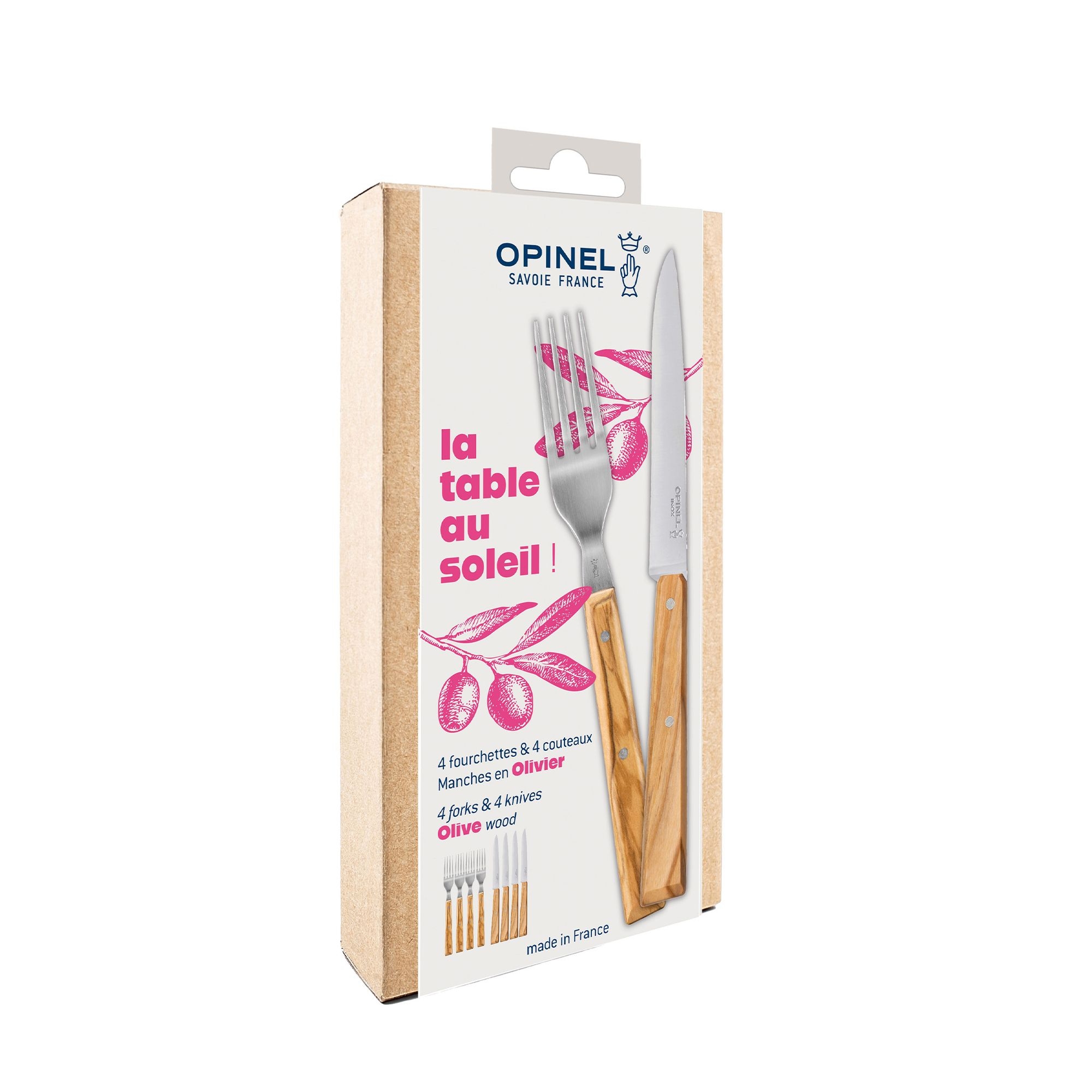 Opinel - LA TABLE AU SOLEI Set - 8-piece - Olive wood