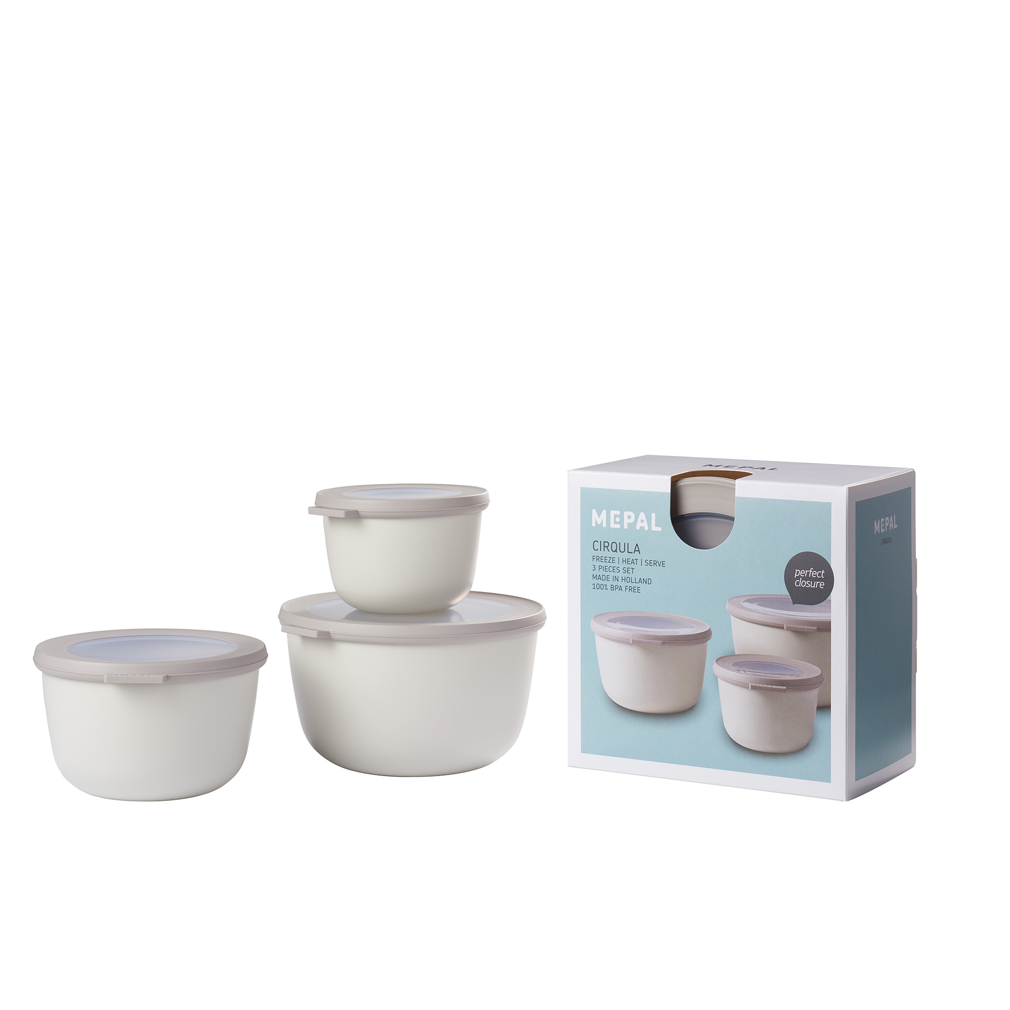 Mepal - Cirqula multi-bowl round high Set of 3 pieces - different colours