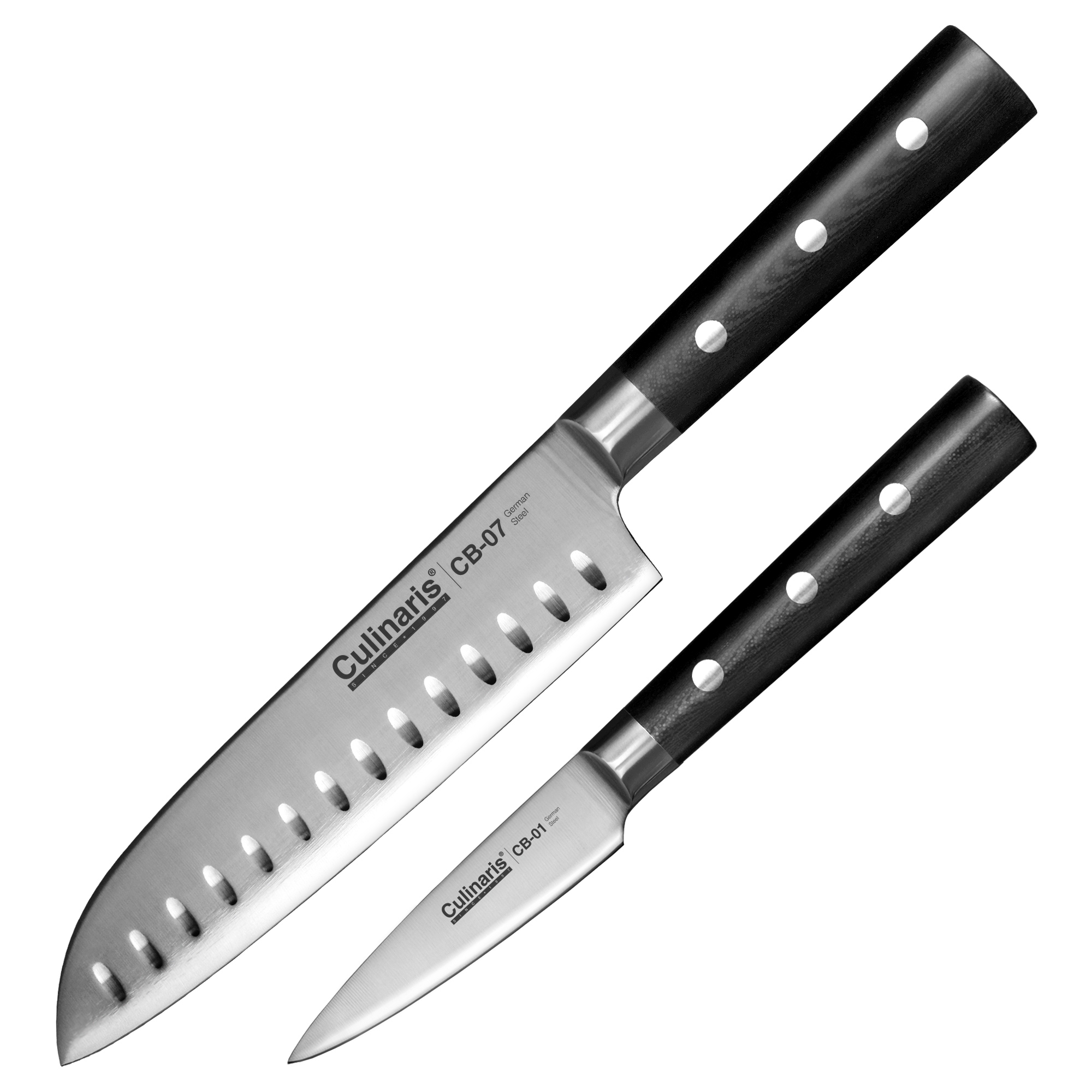 Santoku + paring knife - Black series - 2 pcs. | Culinaris Santoku + paring knife - Black series - 2 pcs. | Culinaris
