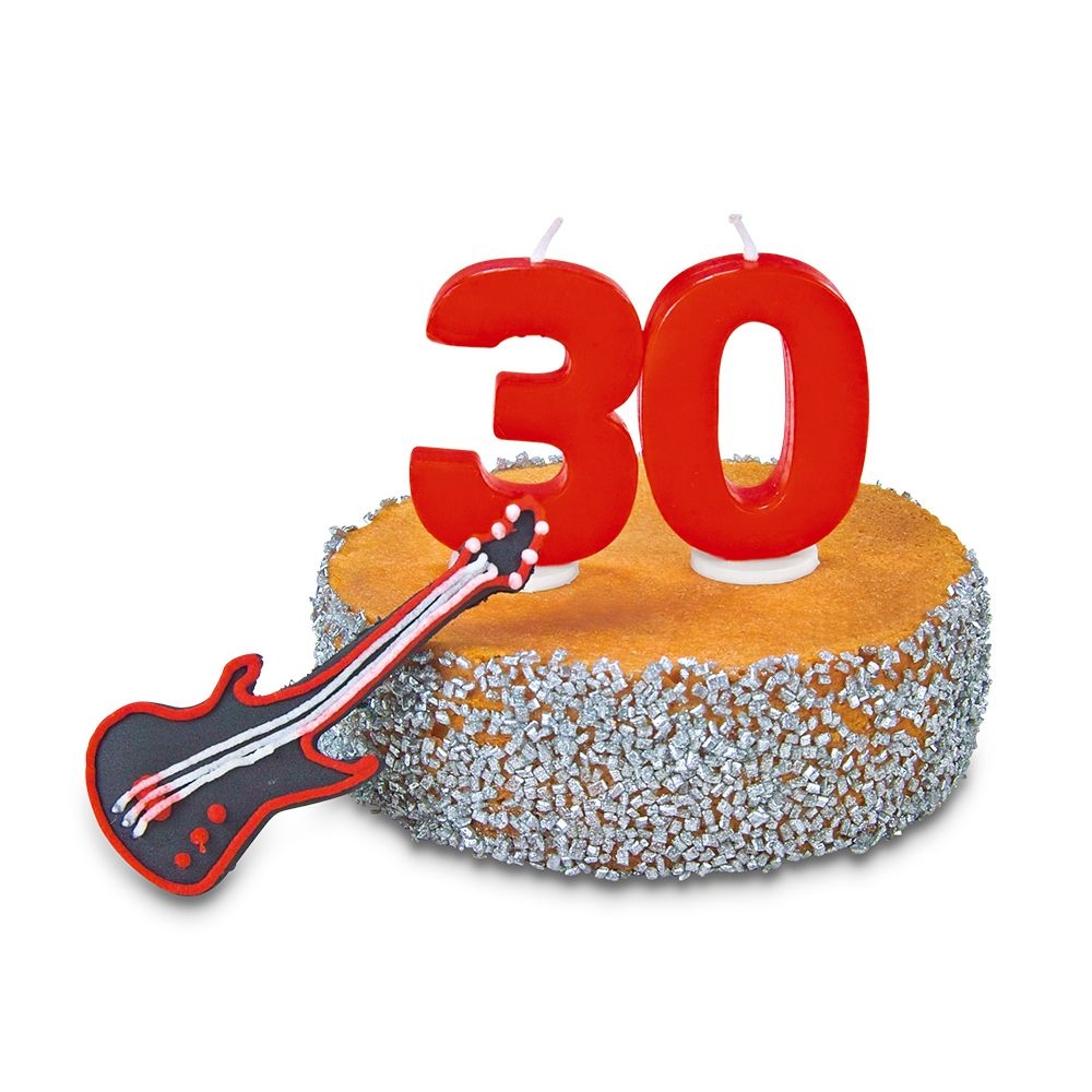 Städter - Kerze Ziffer - 4,5 cm - Rot mit Halter Städter - Kerze Ziffer - 4,5 cm - Rot mit Halter