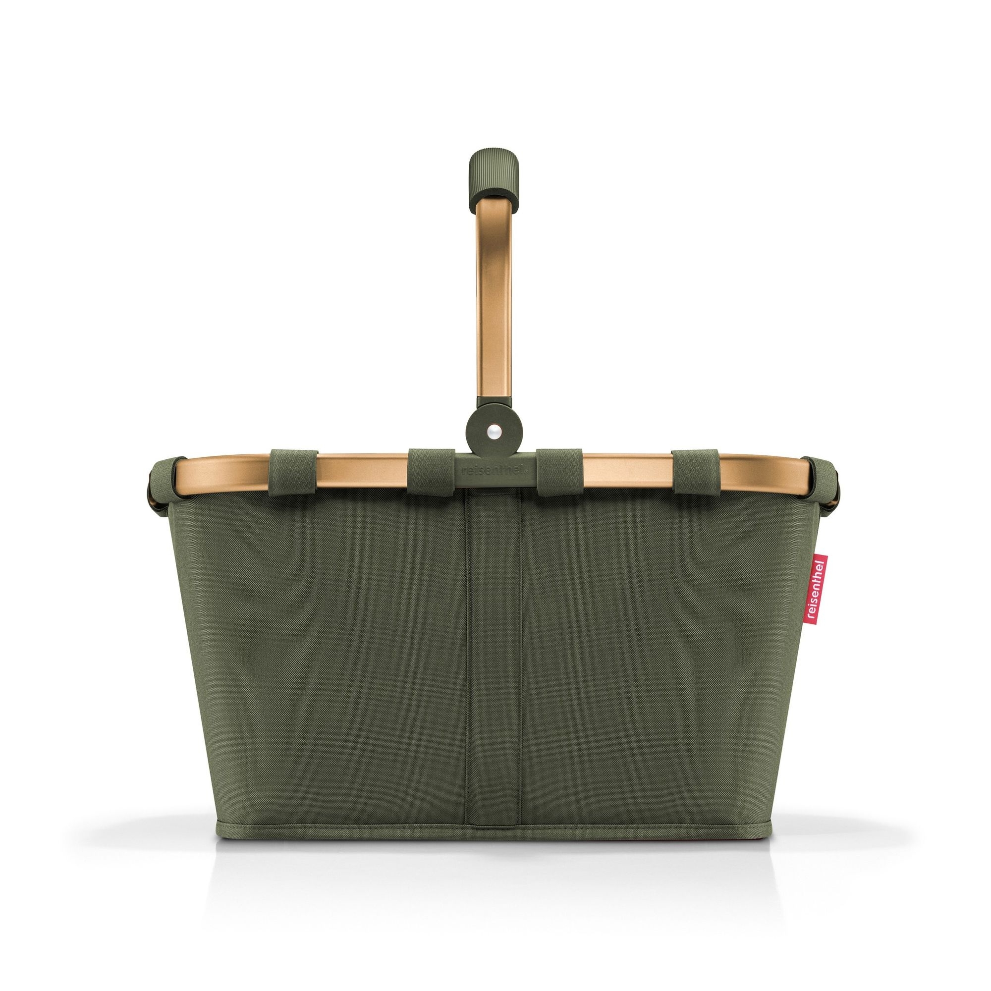 Sturdy olive shopping basket with handle