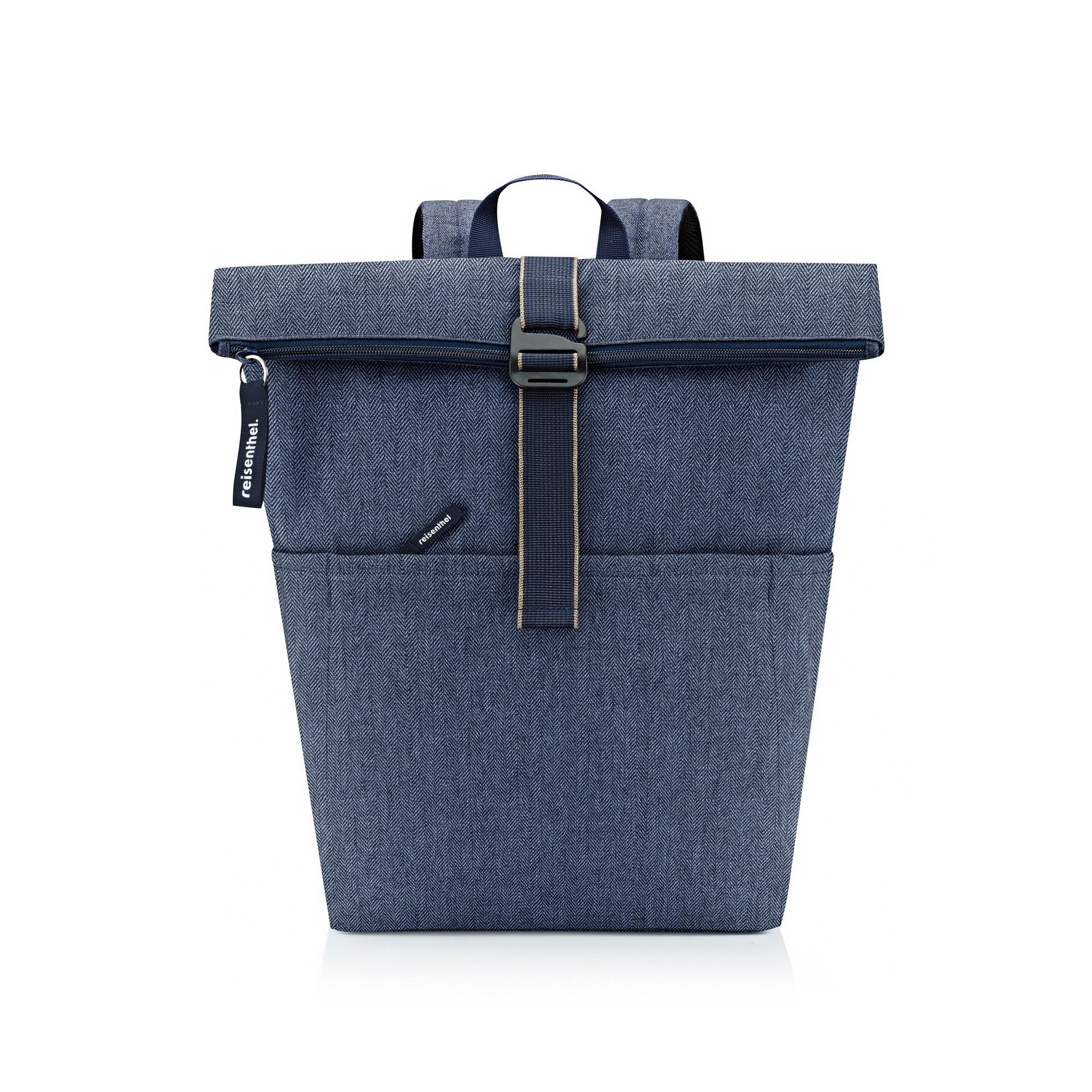 reisenthel - rolltop backpack - herringbone dark blue