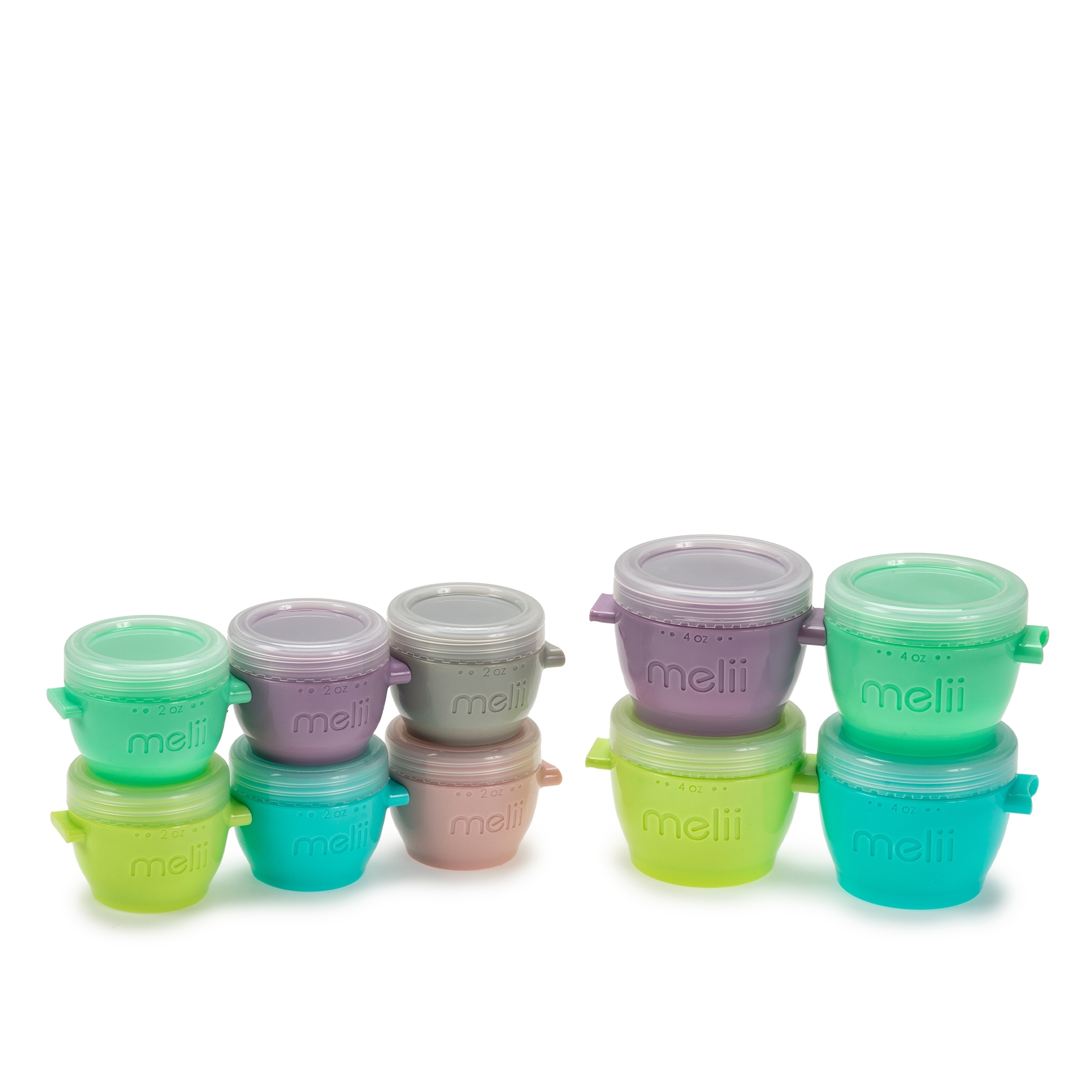 melii - Snack-Behälter "Snap & Go" - 10er-Set, 6 x 59ml, 4 x 118ml, bunt melii - Snack-Behälter "Snap & Go" - 10er-Set, 6 x 59ml, 4 x 118ml, bunt