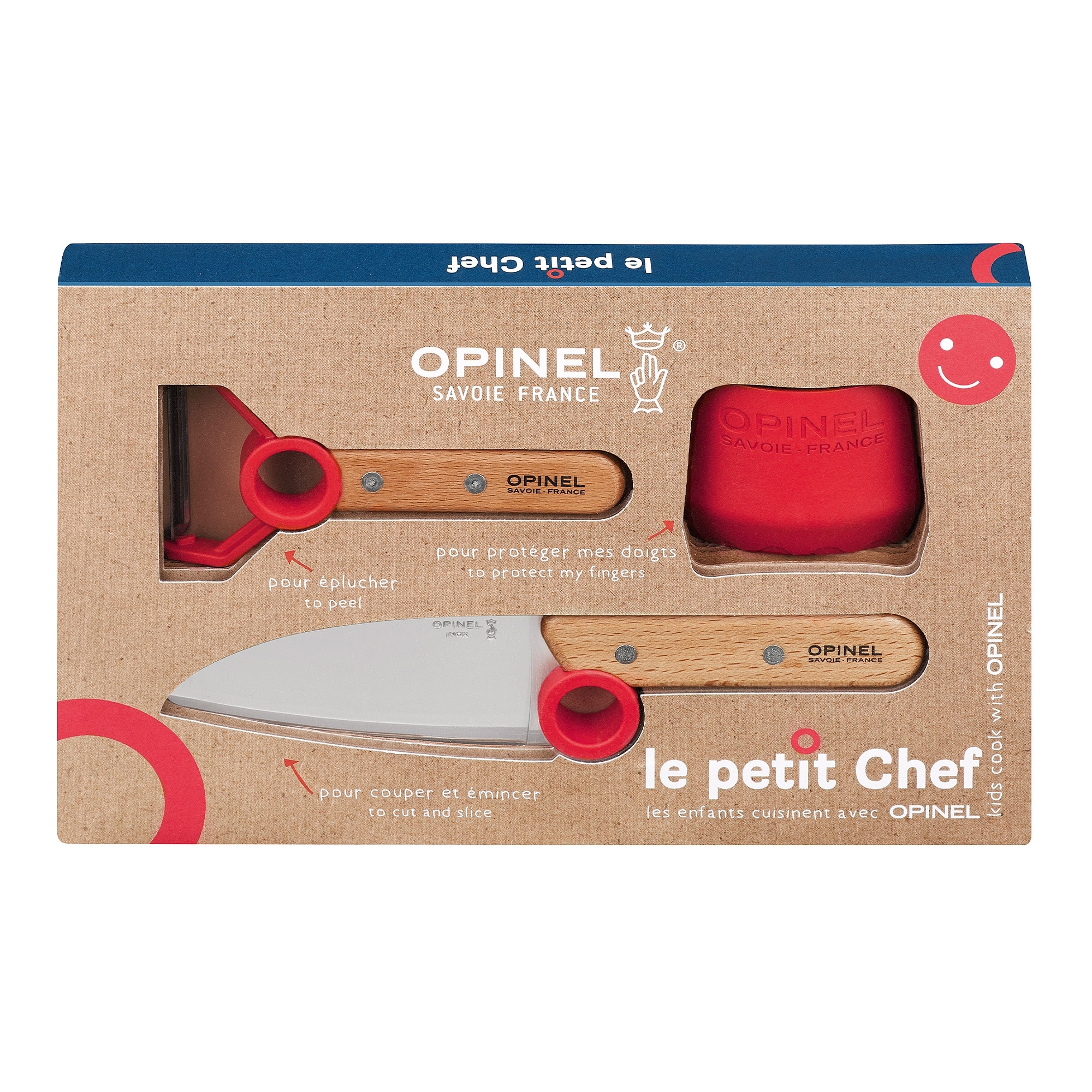 Opinel - Children's kitchen knife set - Le Petit Chef - 3-pcs. - red