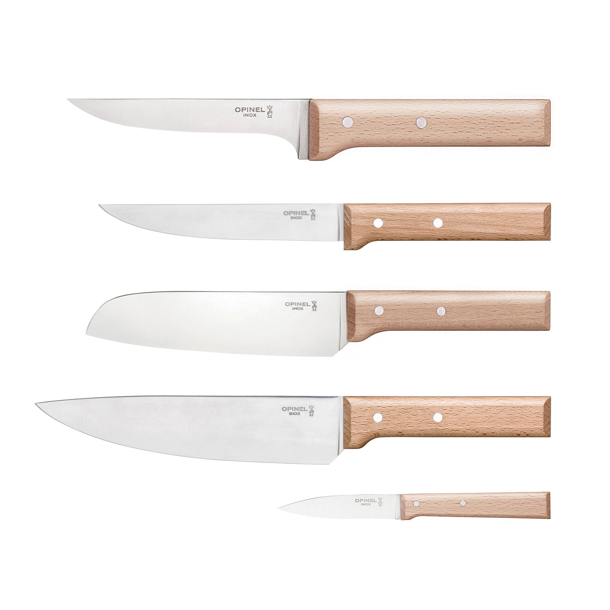 Opinel - Meat Knife Block - PARALLELE - Knife Set - 6-piece