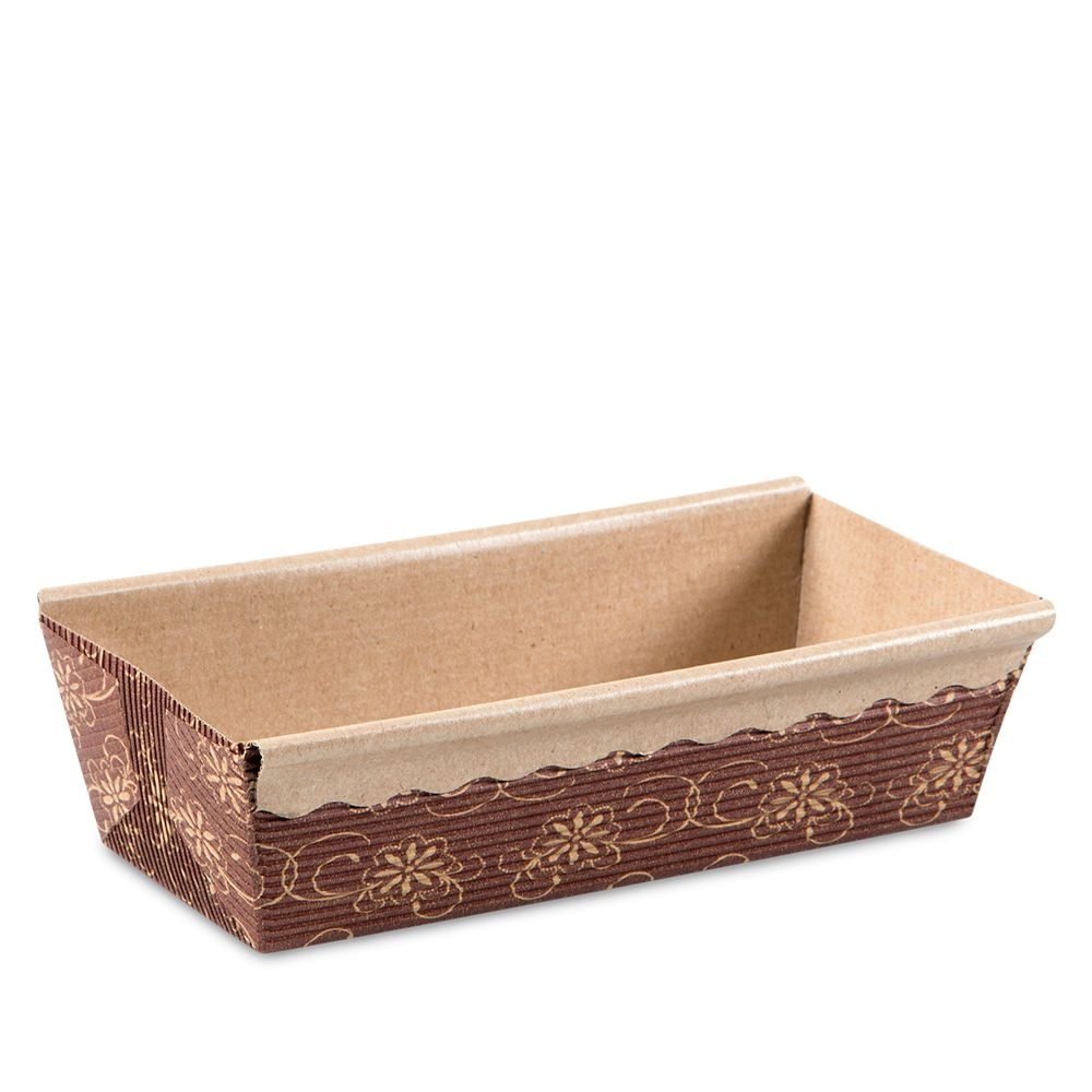 Städter - Papierbackform Kastenform - 18 x 9 cm / H 3,5 cm - Braun - 4 Stück