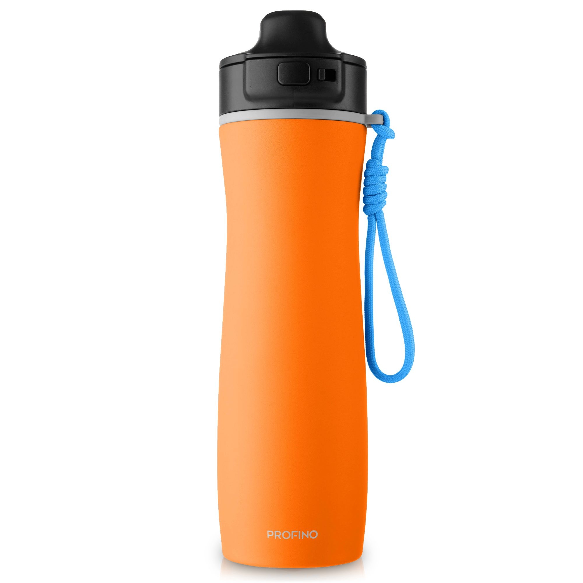 Profino - Stainless steel Active Sports Bottle - 600 ml - Orange