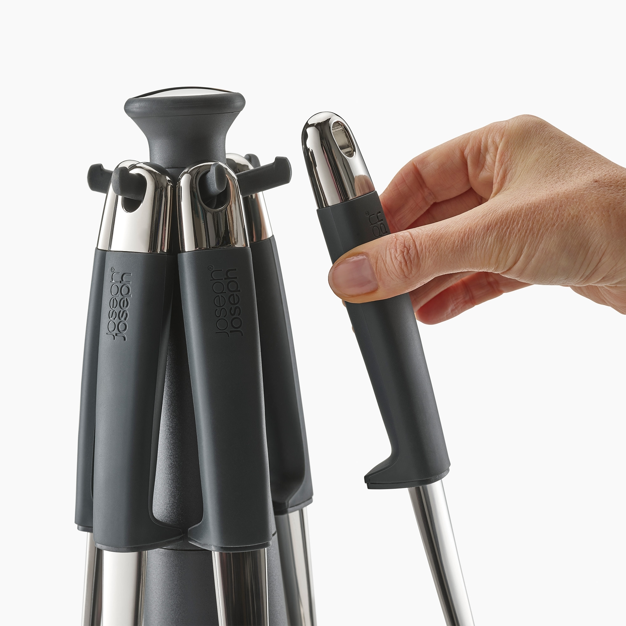 Joseph Joseph - Elevate™ Stainless steel utensil set with swivel stand Joseph Joseph - Elevate™ Stainless steel utensil set with swivel stand