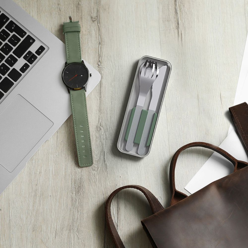 monbento - MB Slim Box Natural green - Besteckset monbento - MB Slim Box Natural green - Besteckset
