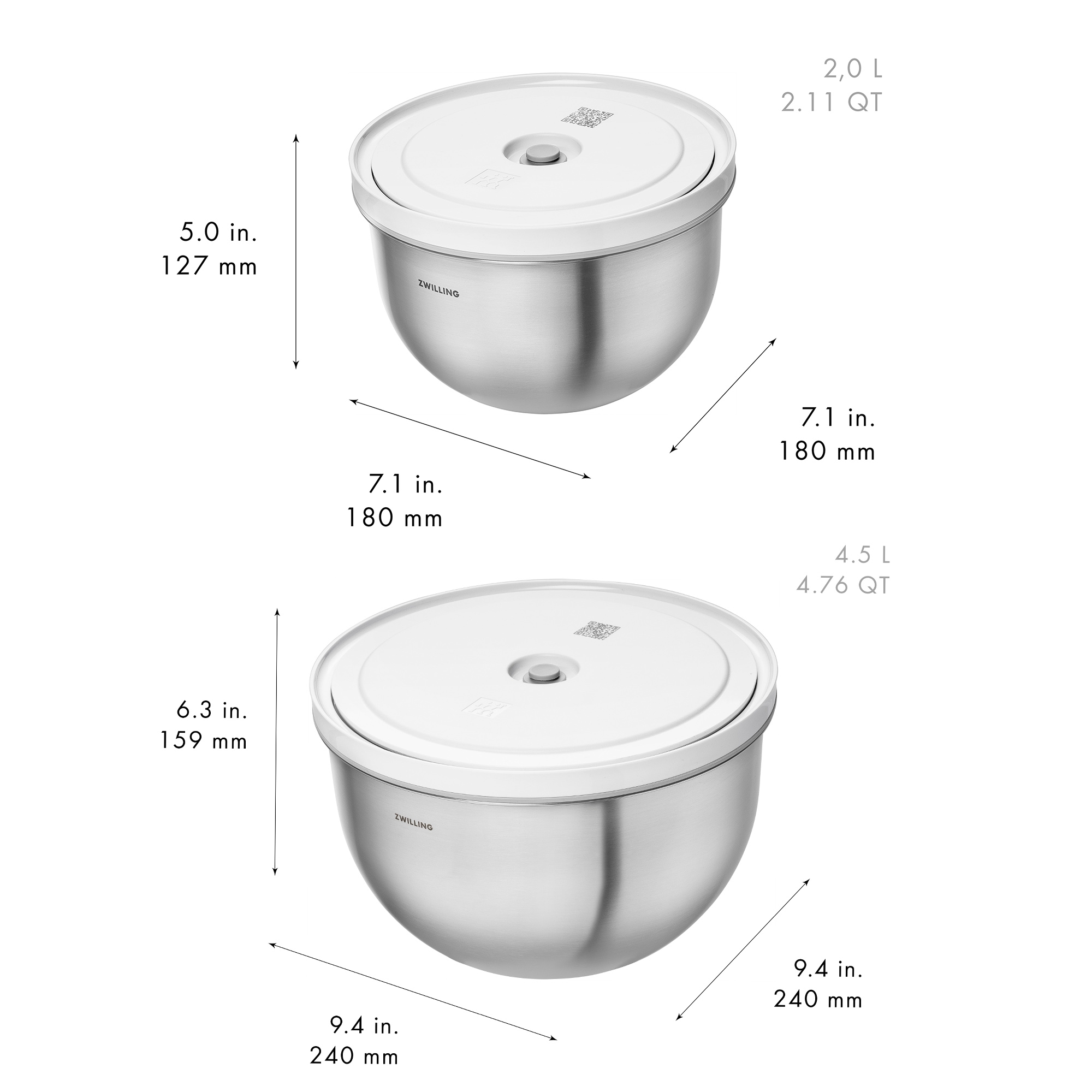 ZWILLING - Vakuum Starter Set / M/L | FRESH & SAVE | 9-tlg. | Edelstahl