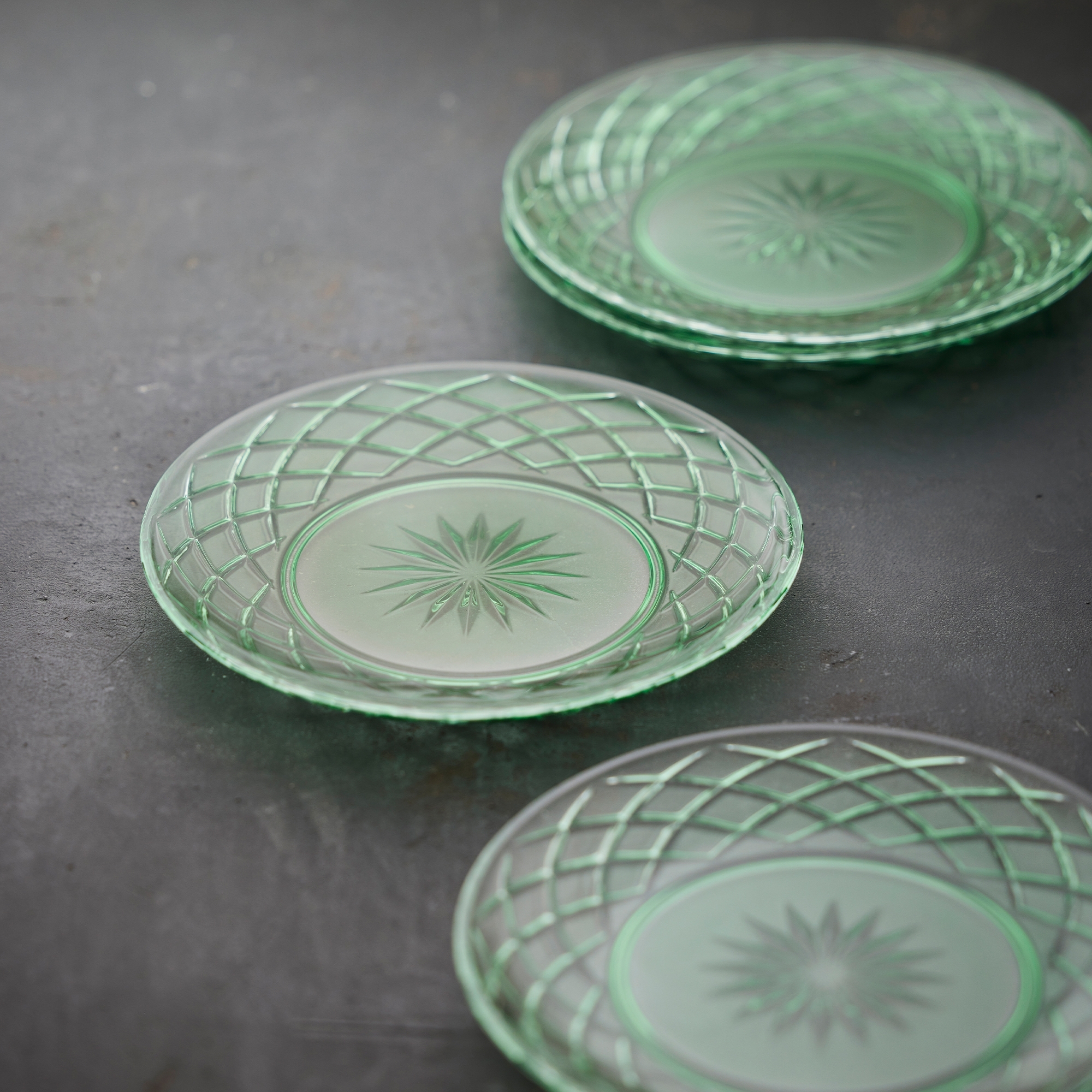 Lyngby Glass - Sorrento - Plate 21 cm - Green - 4 pcs.