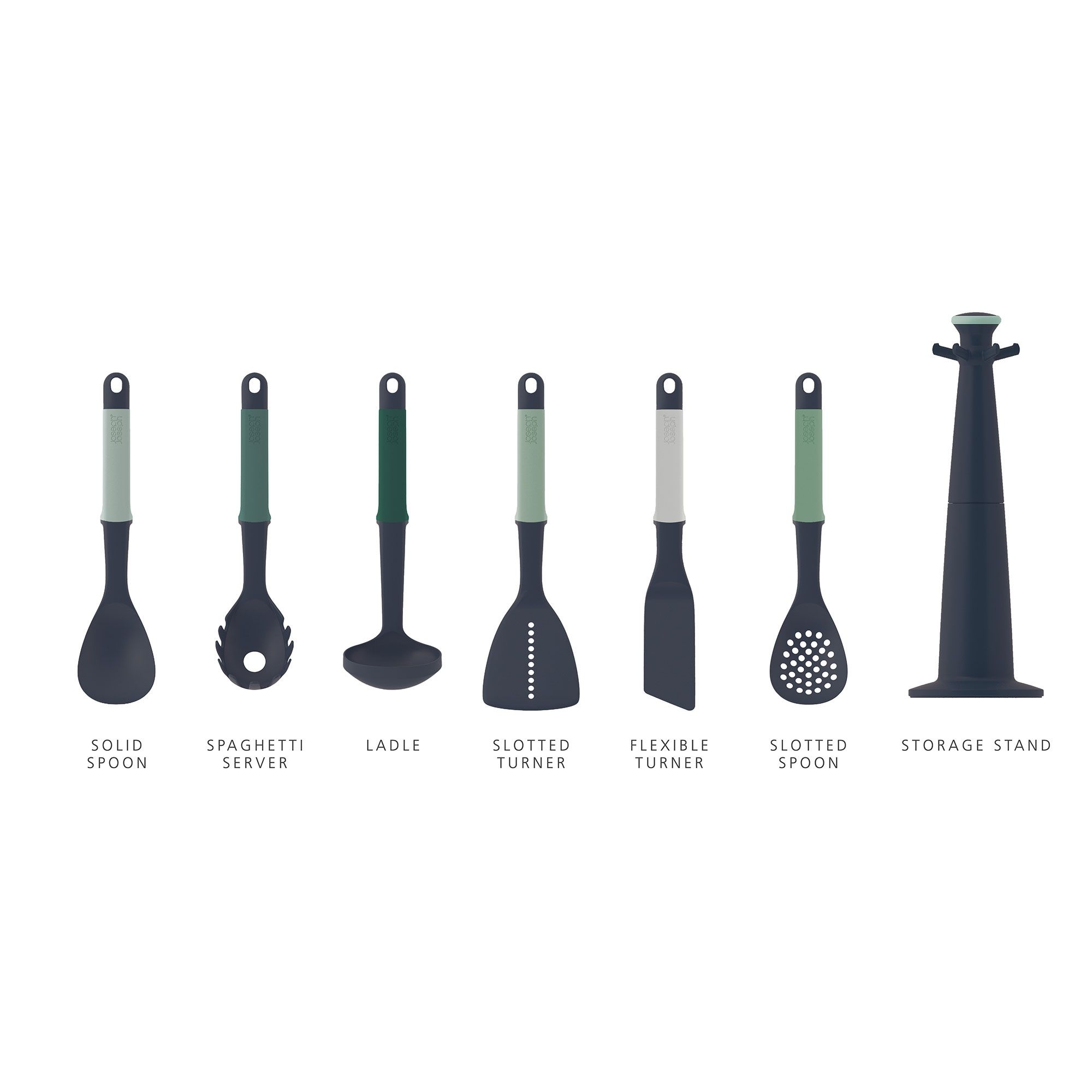 Joseph Joseph - Elevate™ 6-piece utensil set with swivel stand - Sage Joseph Joseph - Elevate™ 6-piece utensil set with swivel stand - Sage