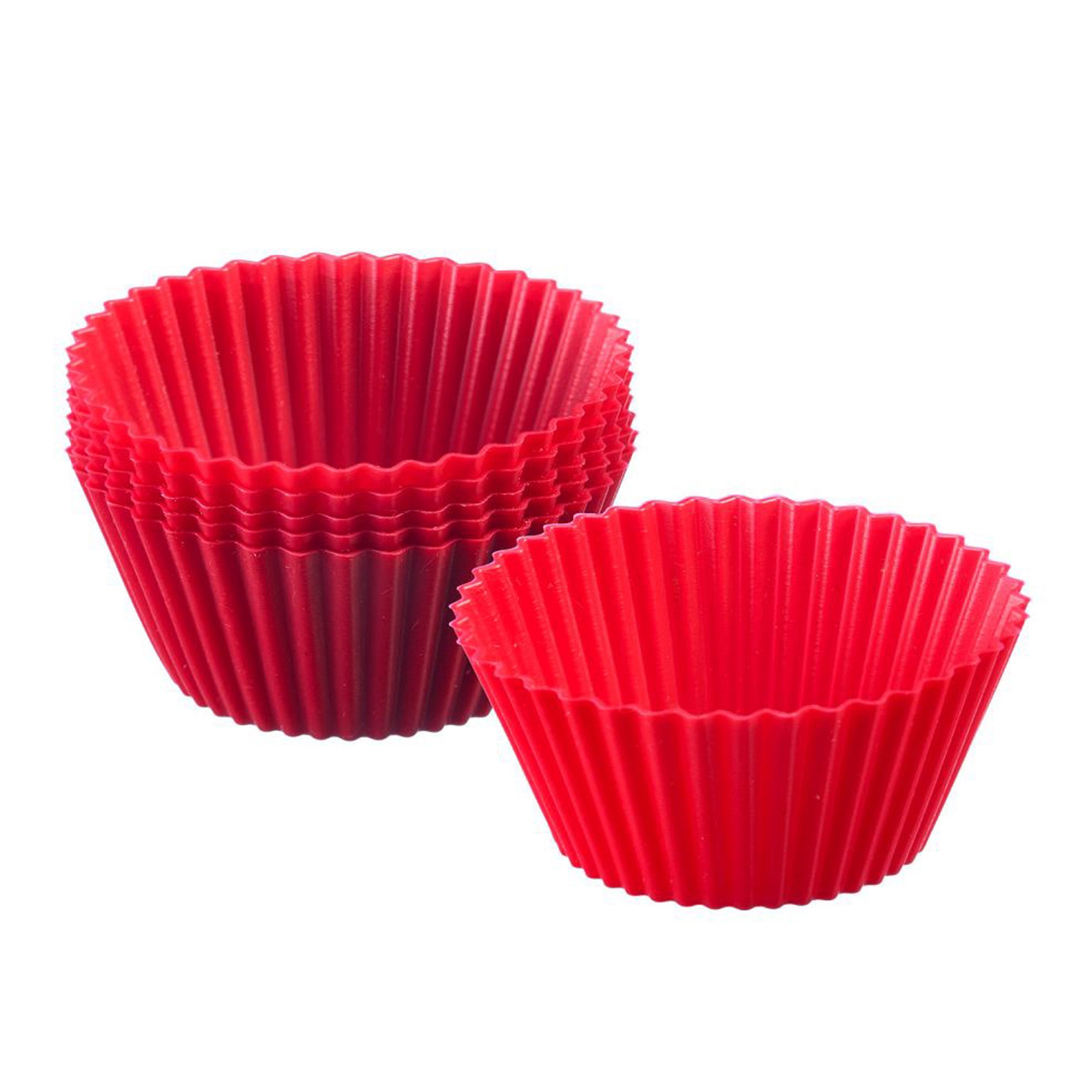 Westmark - 6 silicone muffin moulds, ø 7 cm, red