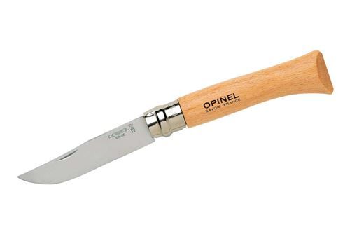Opinel pocket knife No.10, beech - Inox steel