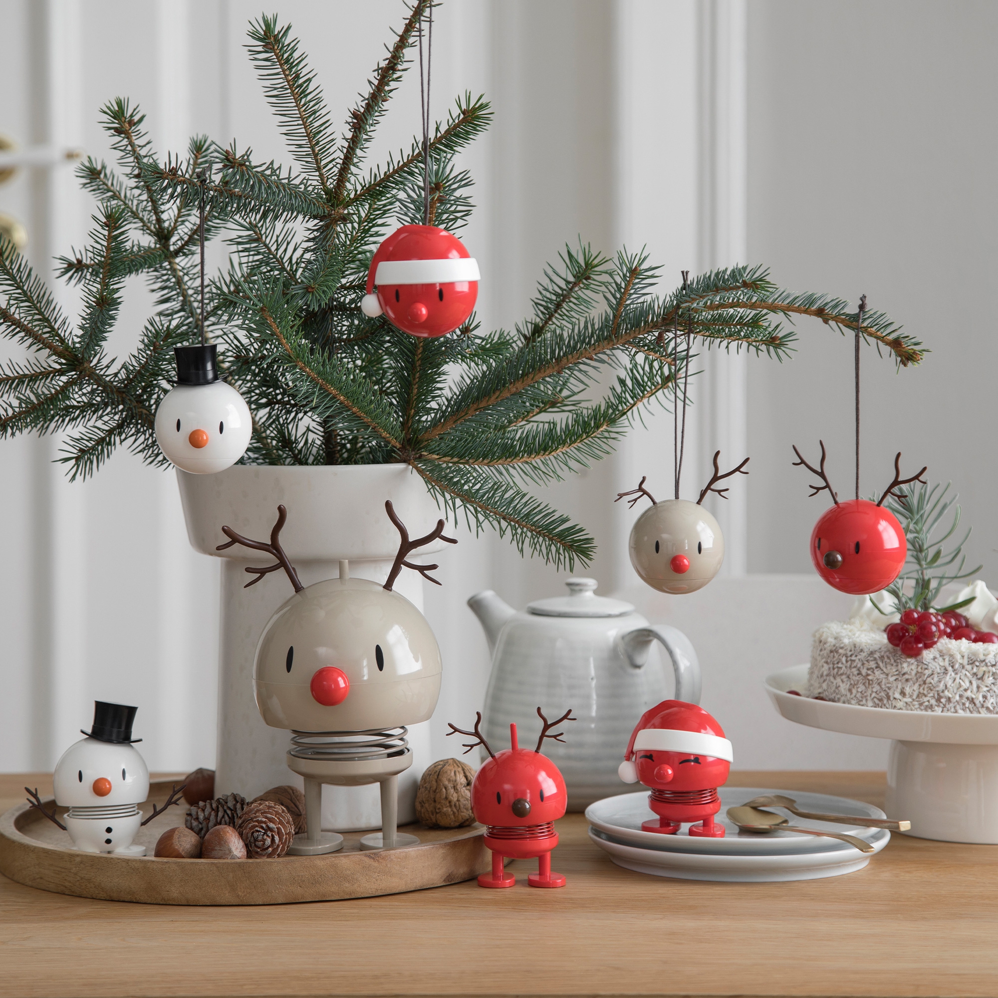 Hoptimist - Reindeer Ornament - White - 2 pieces