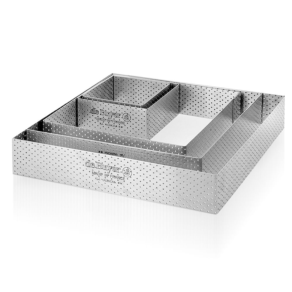 de Buyer - quadratischer Tortenring gelocht - H 3,5 cm de Buyer - quadratischer Tortenring gelocht - H 3,5 cm