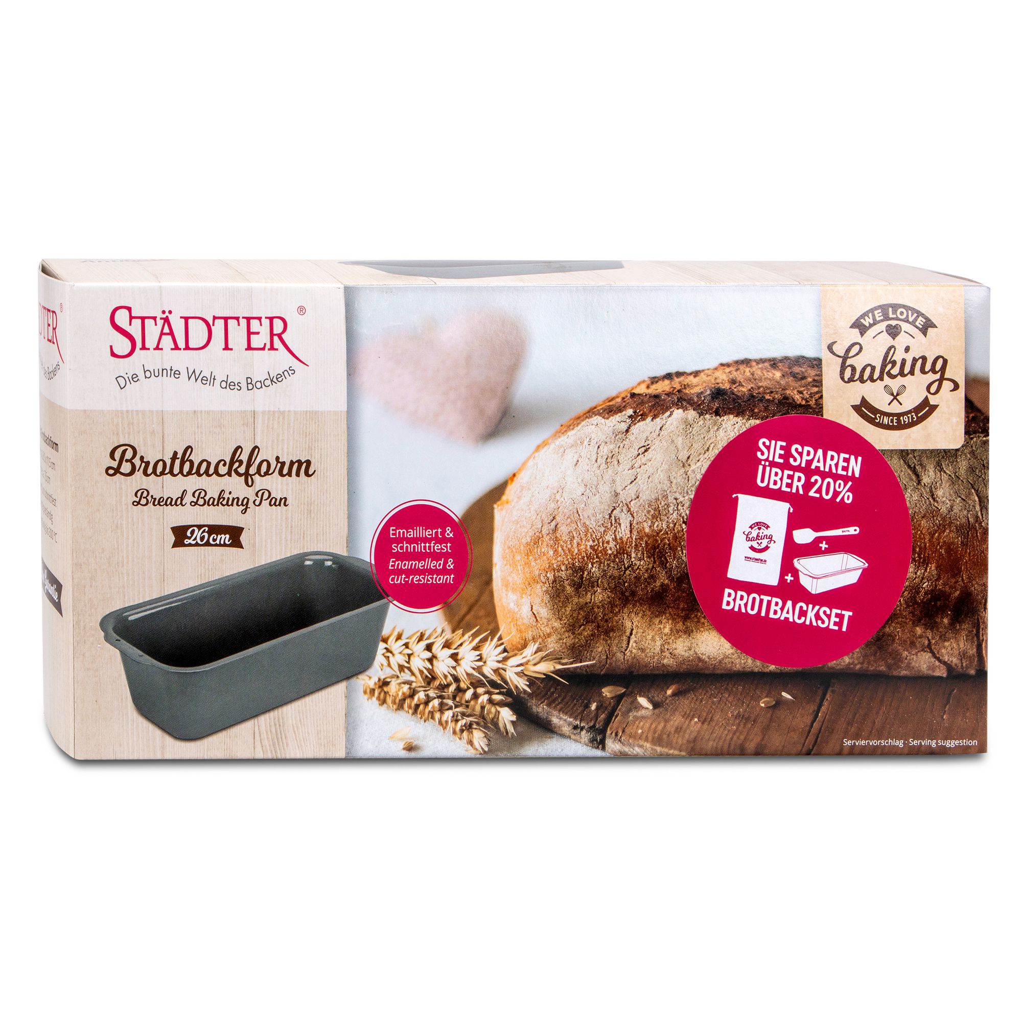 Städter - Bread baking set 26cm with dough scraper, 26 x 11.5 x 7.5 cm