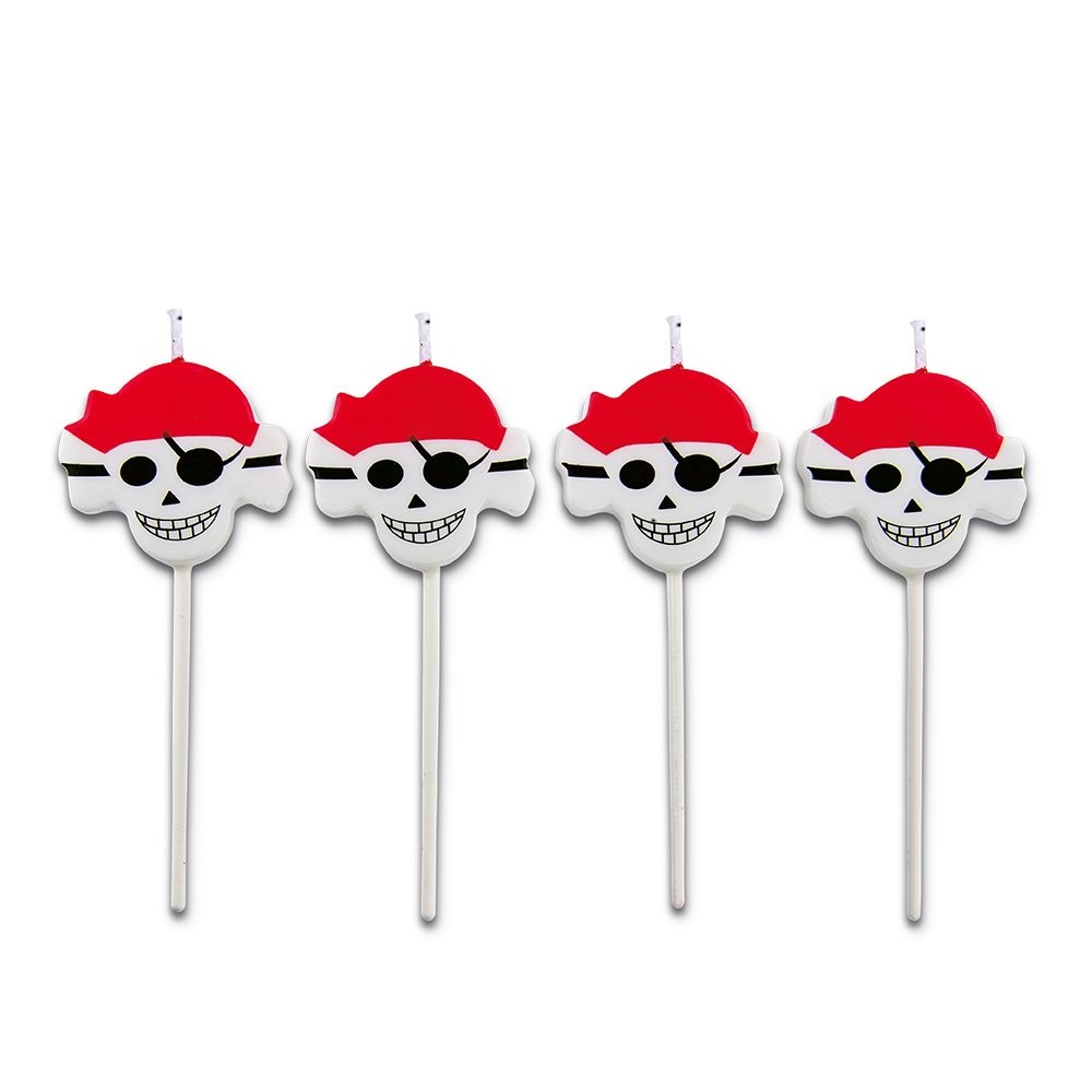 Städter - Candles Pirates - 3,5 x 9,5 cm - white Sticks - Set of 4 Städter - Candles Pirates - 3,5 x 9,5 cm - white Sticks - Set of 4