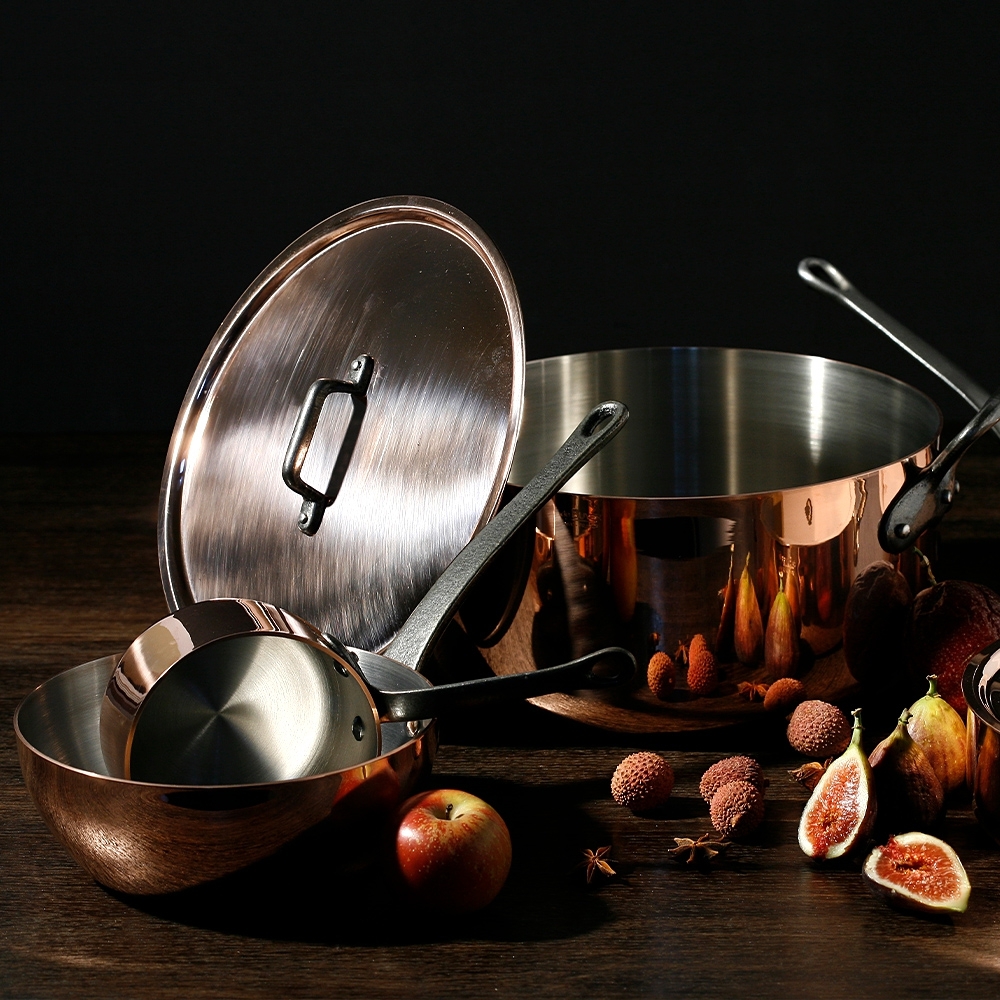 de Buyer - Kupfer Kochgeschirr 3er-Set - Prima Matera - Gusseisengriffe de Buyer - Kupfer Kochgeschirr 3er-Set - Prima Matera - Gusseisengriffe