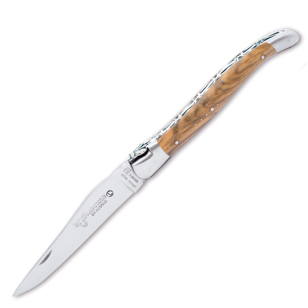 Laguiole - Folding/Pocket Knife Olive Wood Simply Decorated