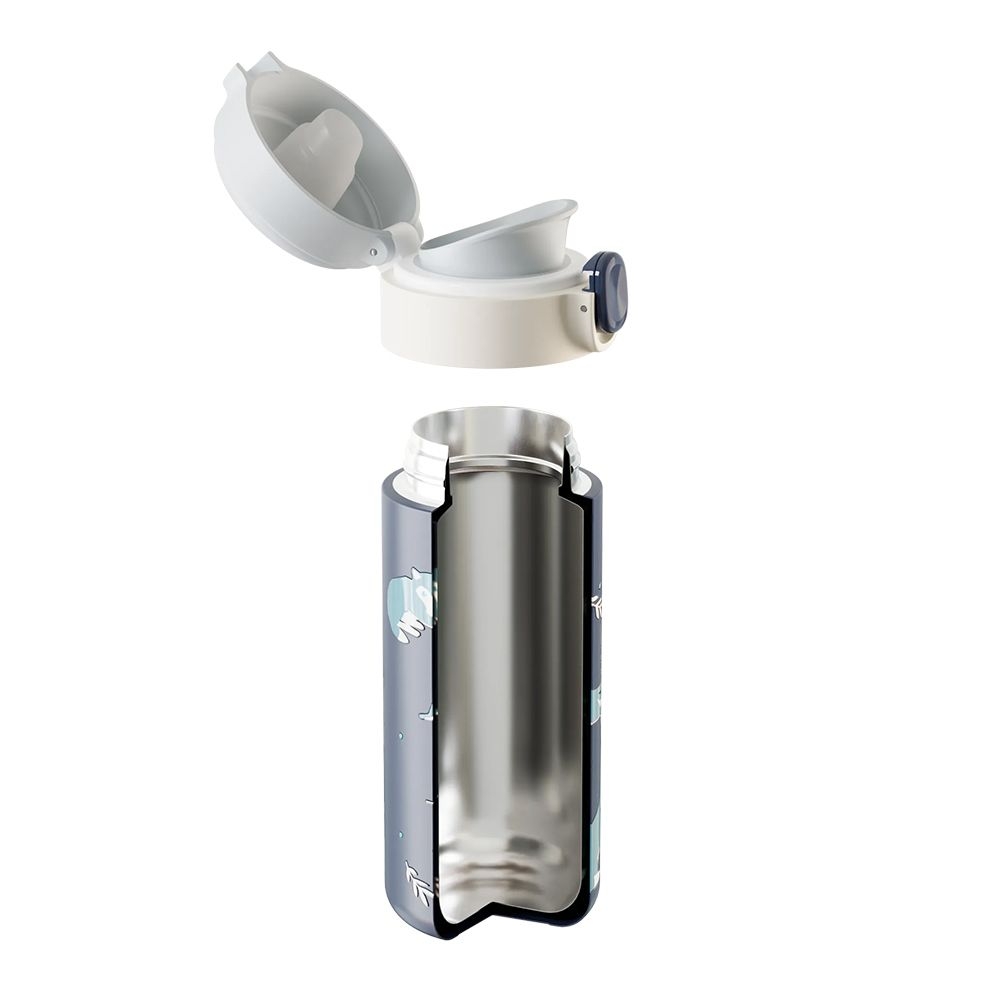 monbento - MB Pop kompakte isotherme Flasche, blau Wolf