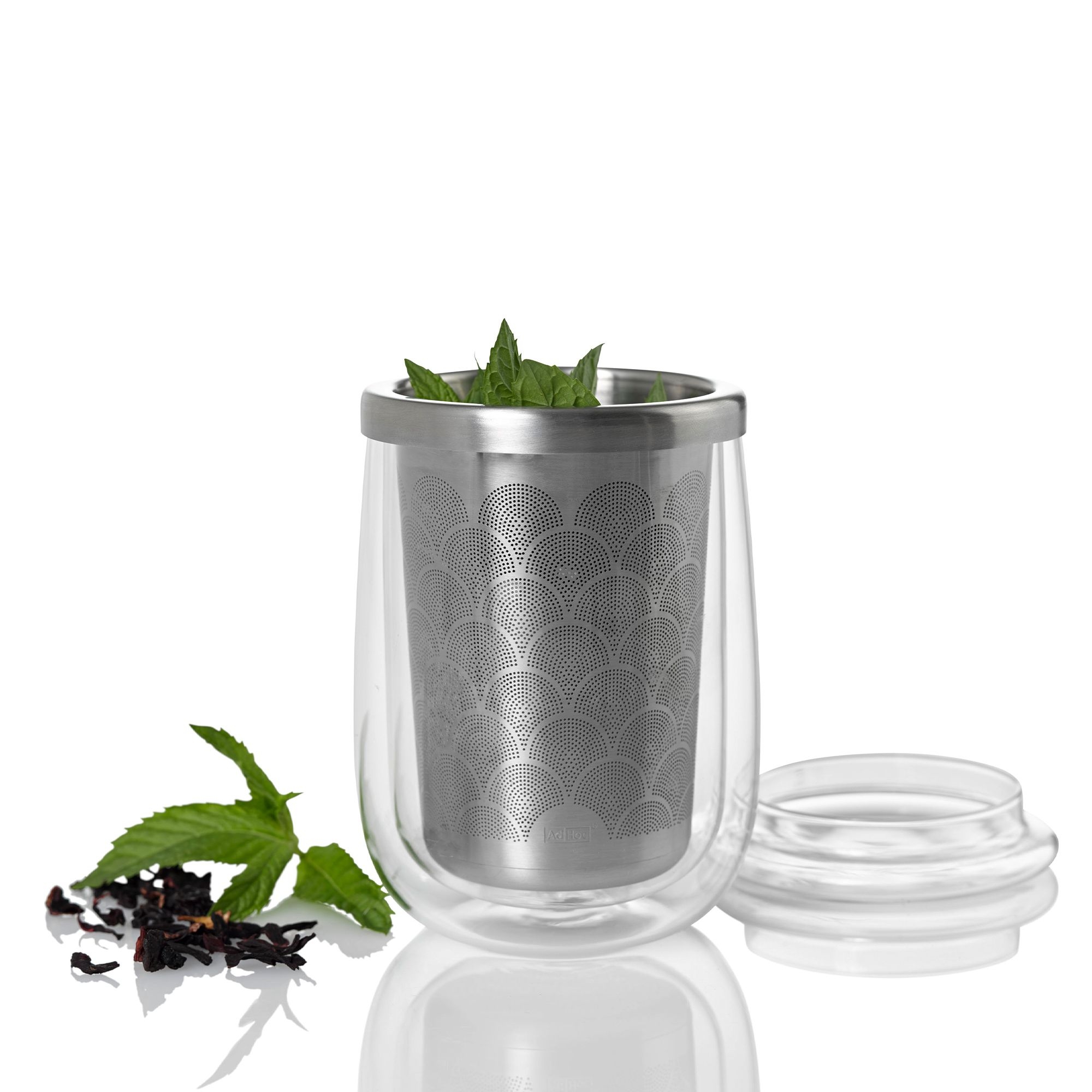 AdHoc - Fusion Glass Teacup with Tea Strainer