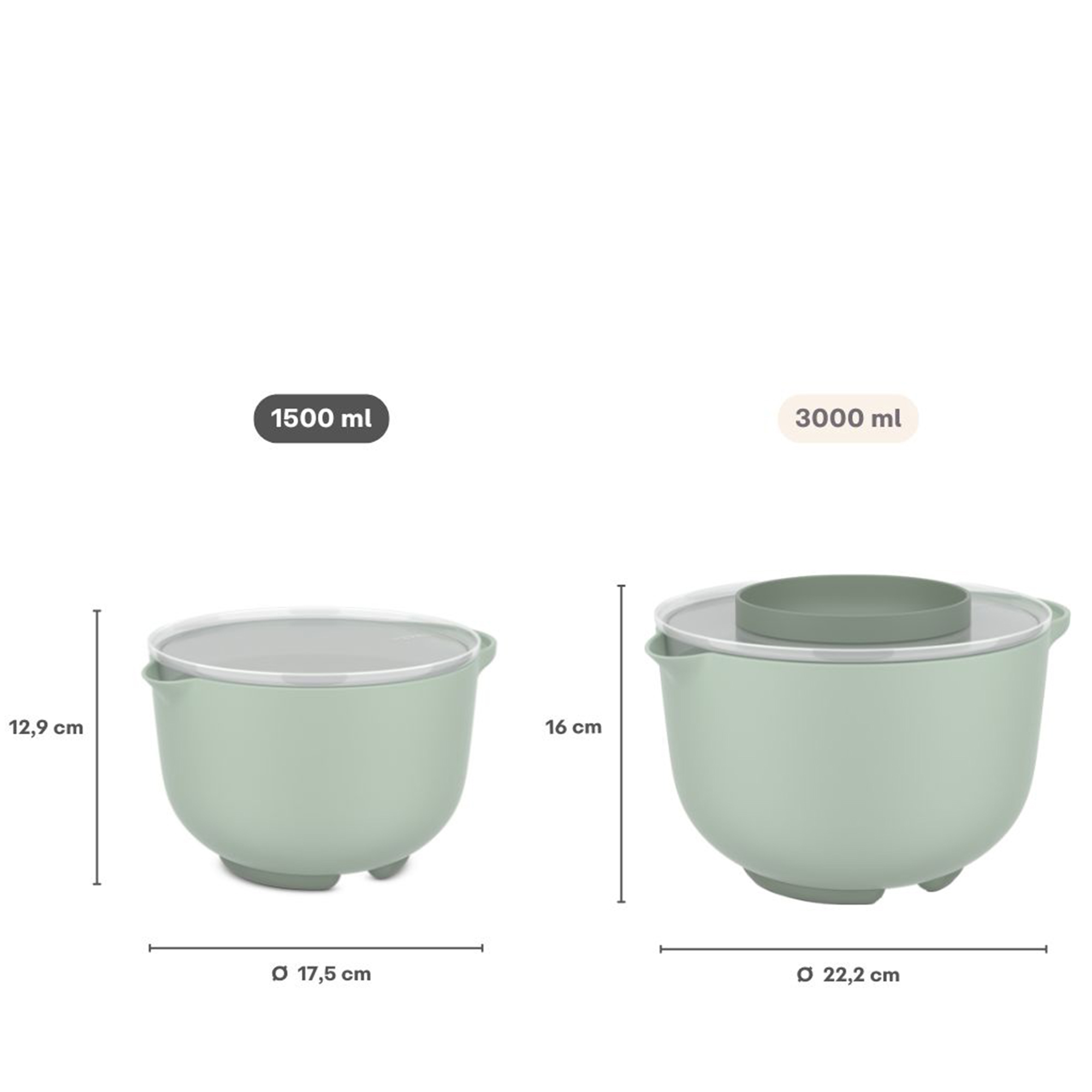 Mepal - Chef it - mixing bowl with lid - 1500 ml - nordic sage