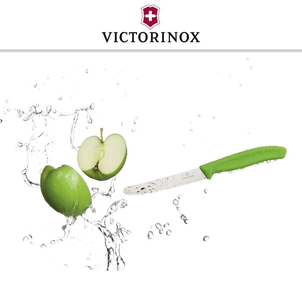 Victorinox - Tomato and table knife with wavy edge, green Victorinox - Tomato and table knife with wavy edge, green
