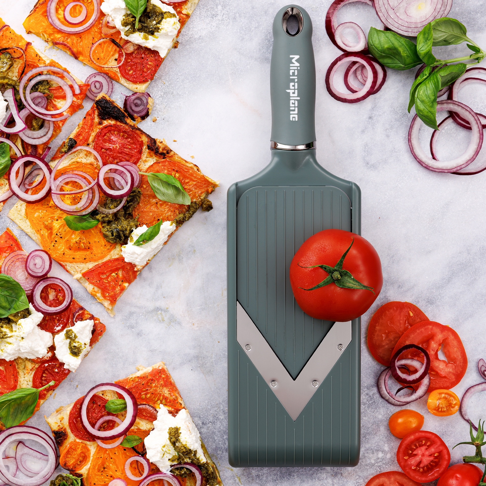 Microplane - Adjustable Slicer with V-Blade PureCut | Eucalyptus Green