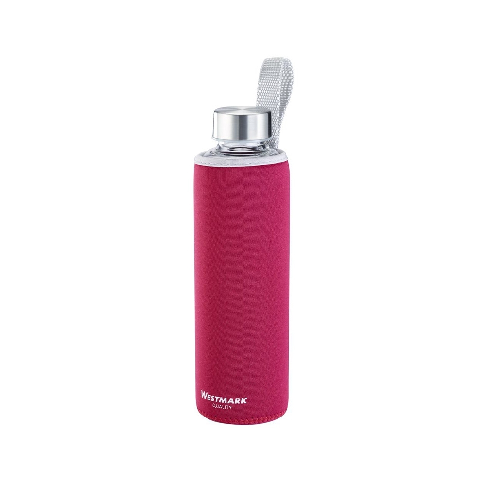 Westmark -  Trinkflasche »Viva« aus Glas mit Cover 0,55 L - rot