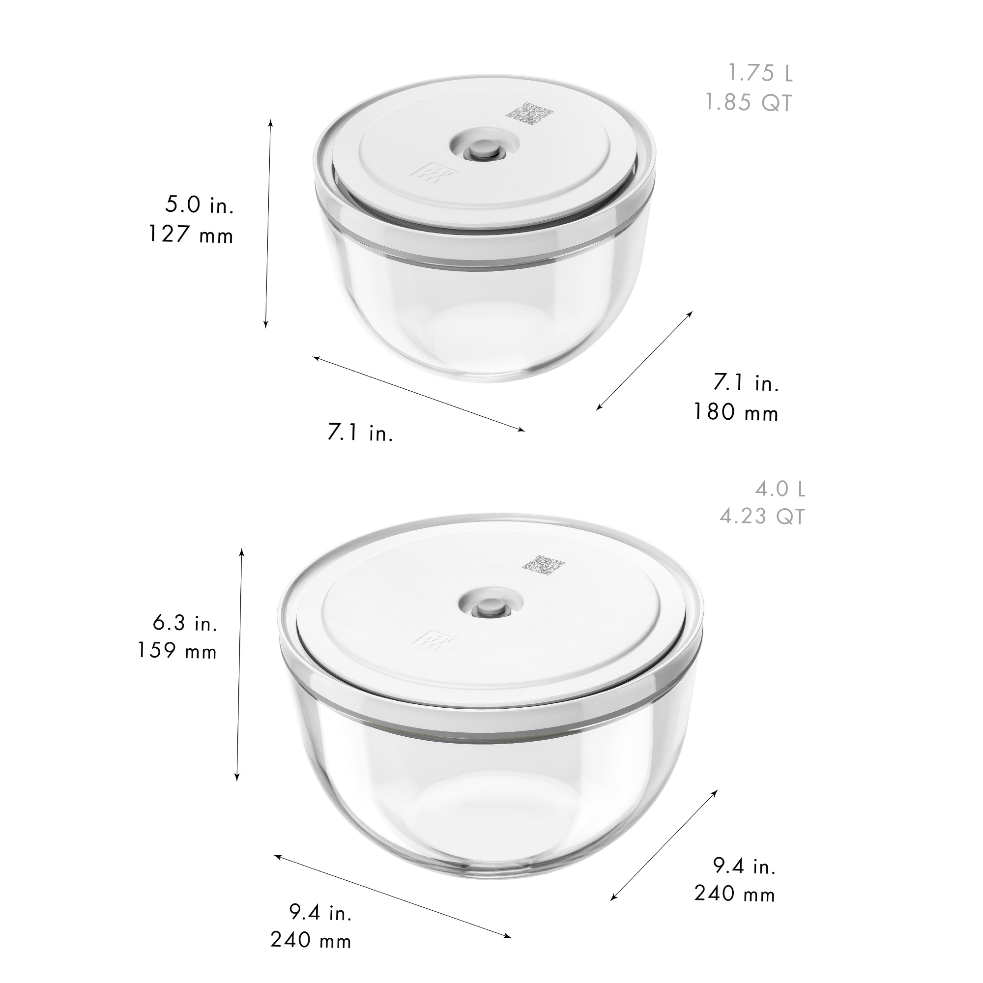 ZWILLING - Vakuum Starter Set / M/L | FRESH & SAVE | 9-tlg. | Borosilikatglas