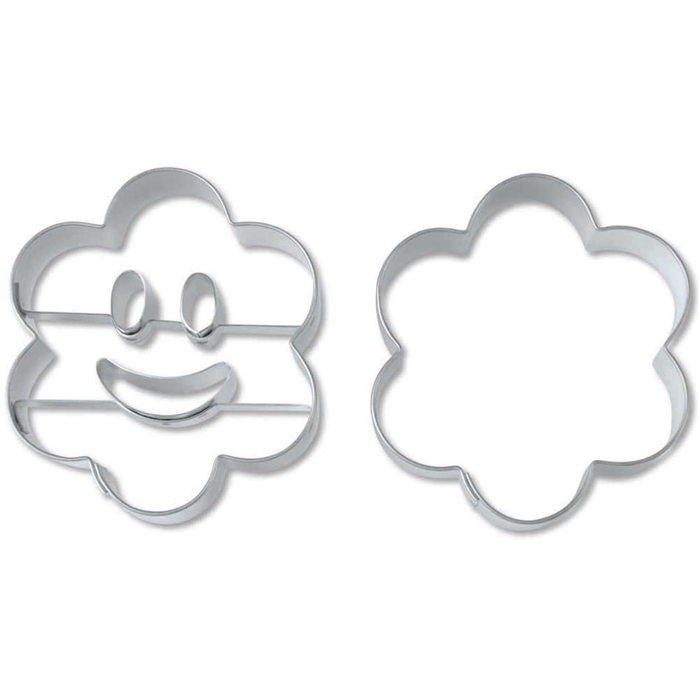 Städter - Prägeausstecher Lachende Blume - 6,5 cm - Set, 2-teilig