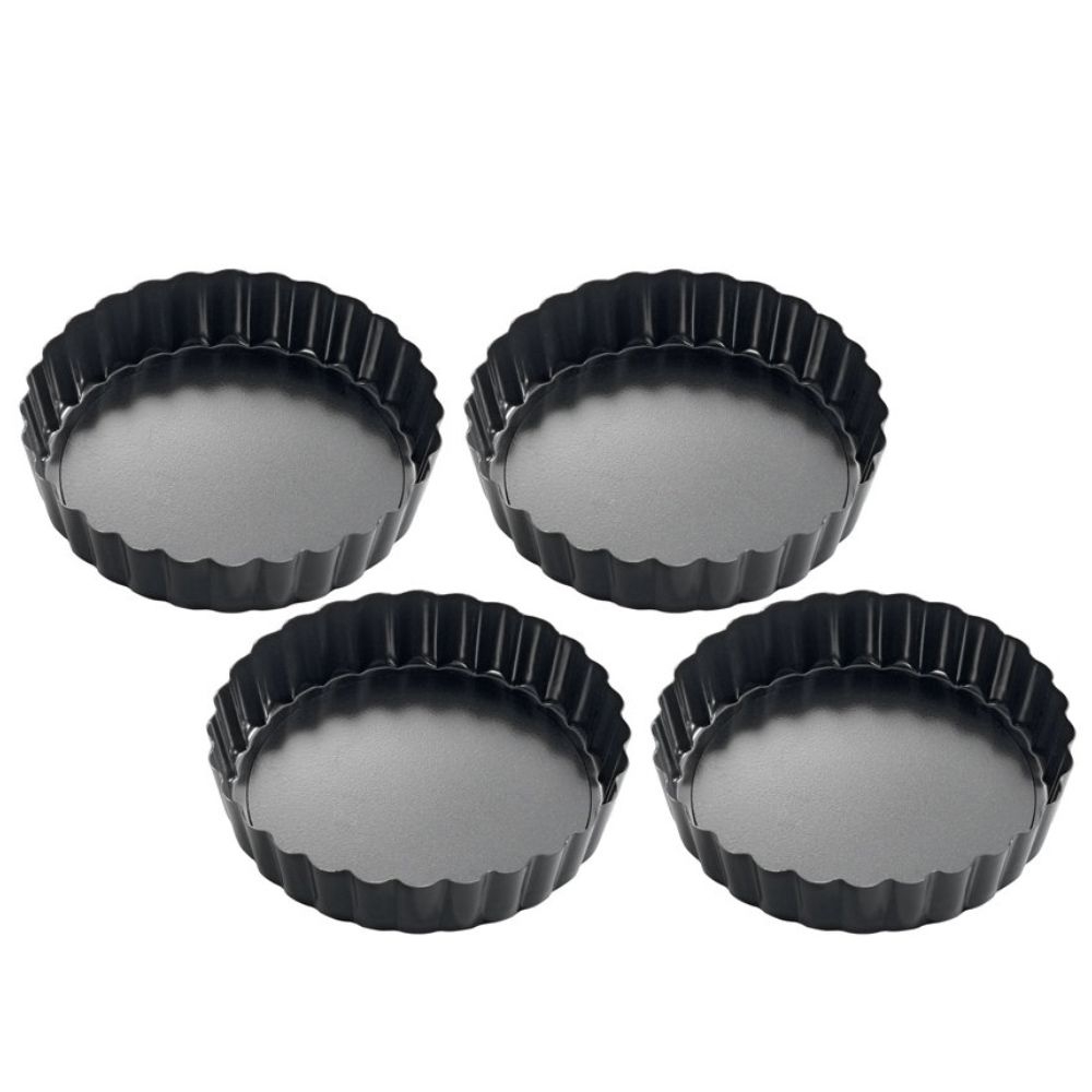 Küchenprofi - Round flan dish, Set of 4 - black