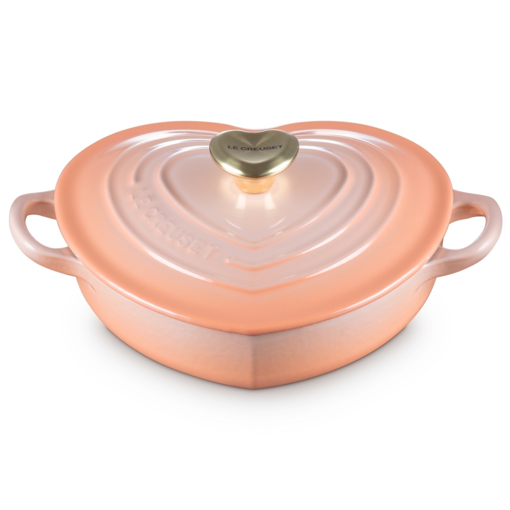 Le Creuset cast iron heart casserole with heart knob, 20 cm