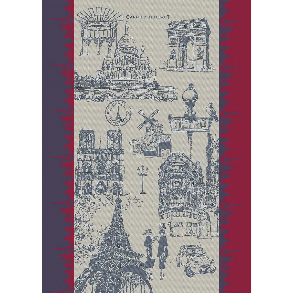 Garnier-Thiebaut - Tea towel J'Aime Paris Tricolore