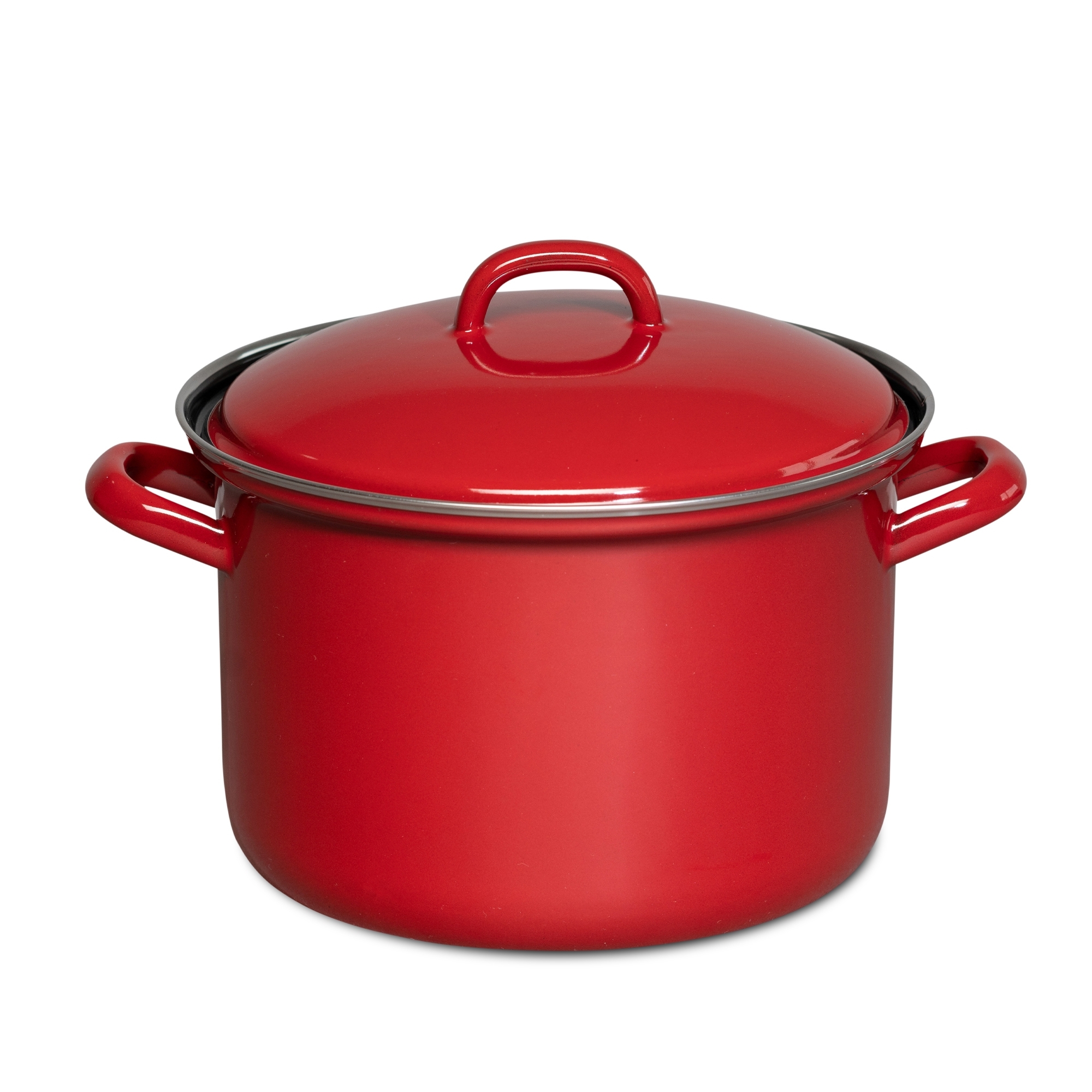 Riess CLASSIC roter Emaille-Fleischtopf mit Deckel