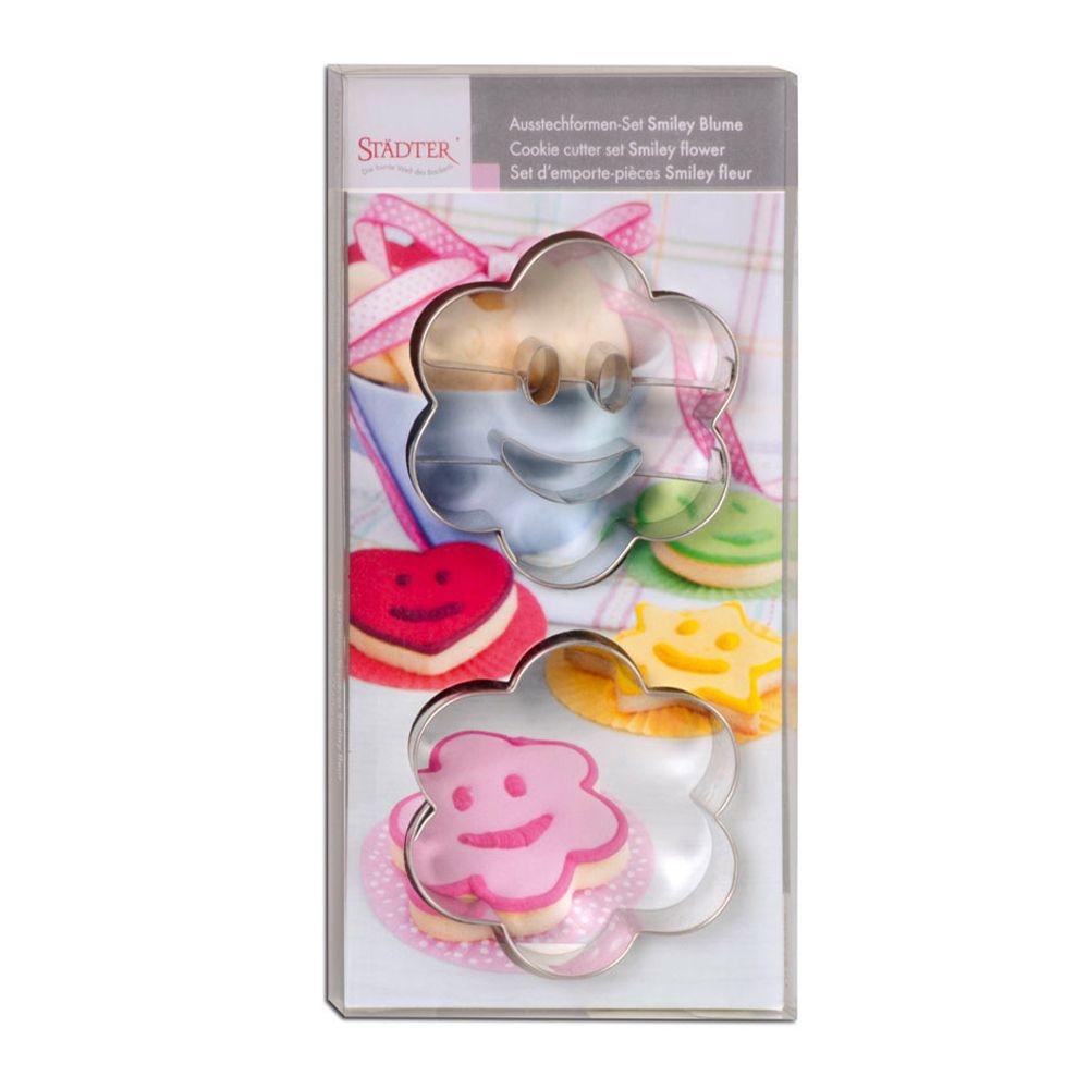 Städter - Prägeausstecher Lachende Blume - 6,5 cm - Set, 2-teilig