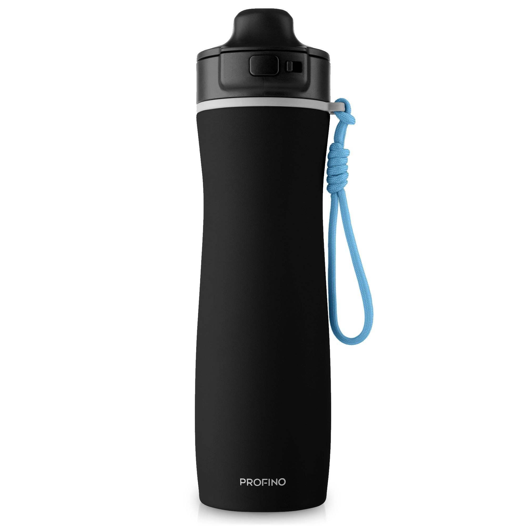Profino - Stainless steel Active Sports Bottle - 600 ml - Black
