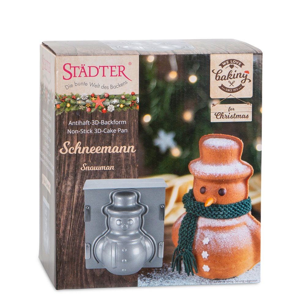 Städter - We-Love-Baking Schneemann - 19 x 21 x 12 cm - 3D-Backform