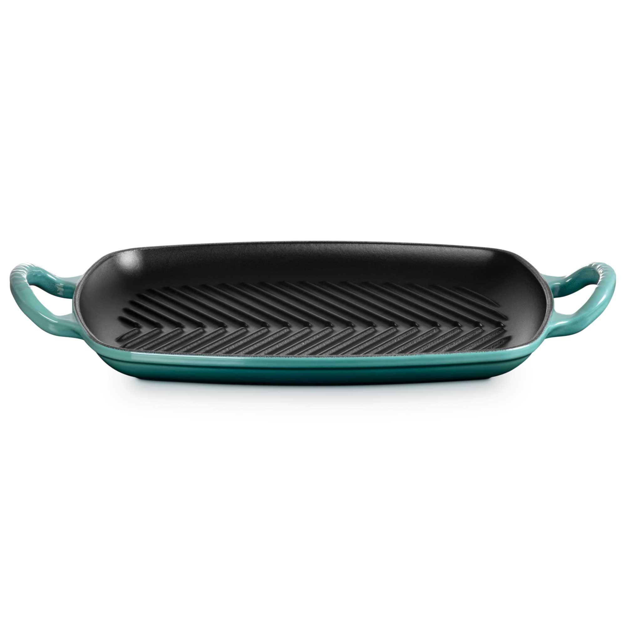 Le Creuset - Flache rechteckige Grillplatte 30 cm - Bleu Riviera