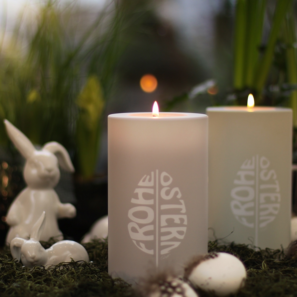 Qult Farluce Trend - Tealight Candle Holder - Frosty Mint "Happy Easter" Qult Farluce Trend - Tealight Candle Holder - Frosty Mint "Happy Easter"