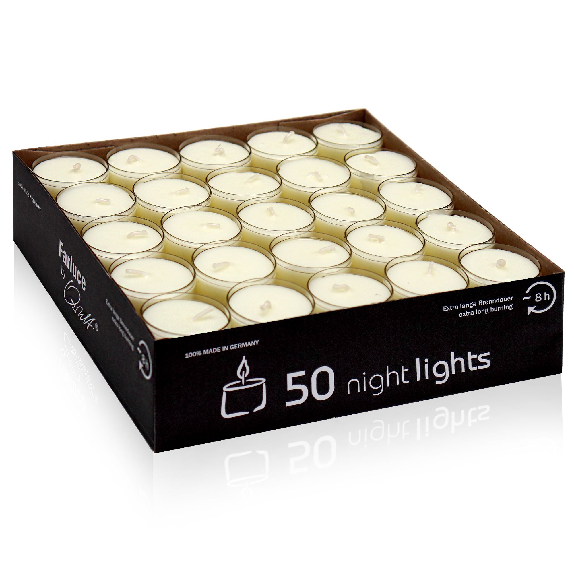 Qult Farluce Nightlights - 50 tealights nature - Ø 38 x 25 mm