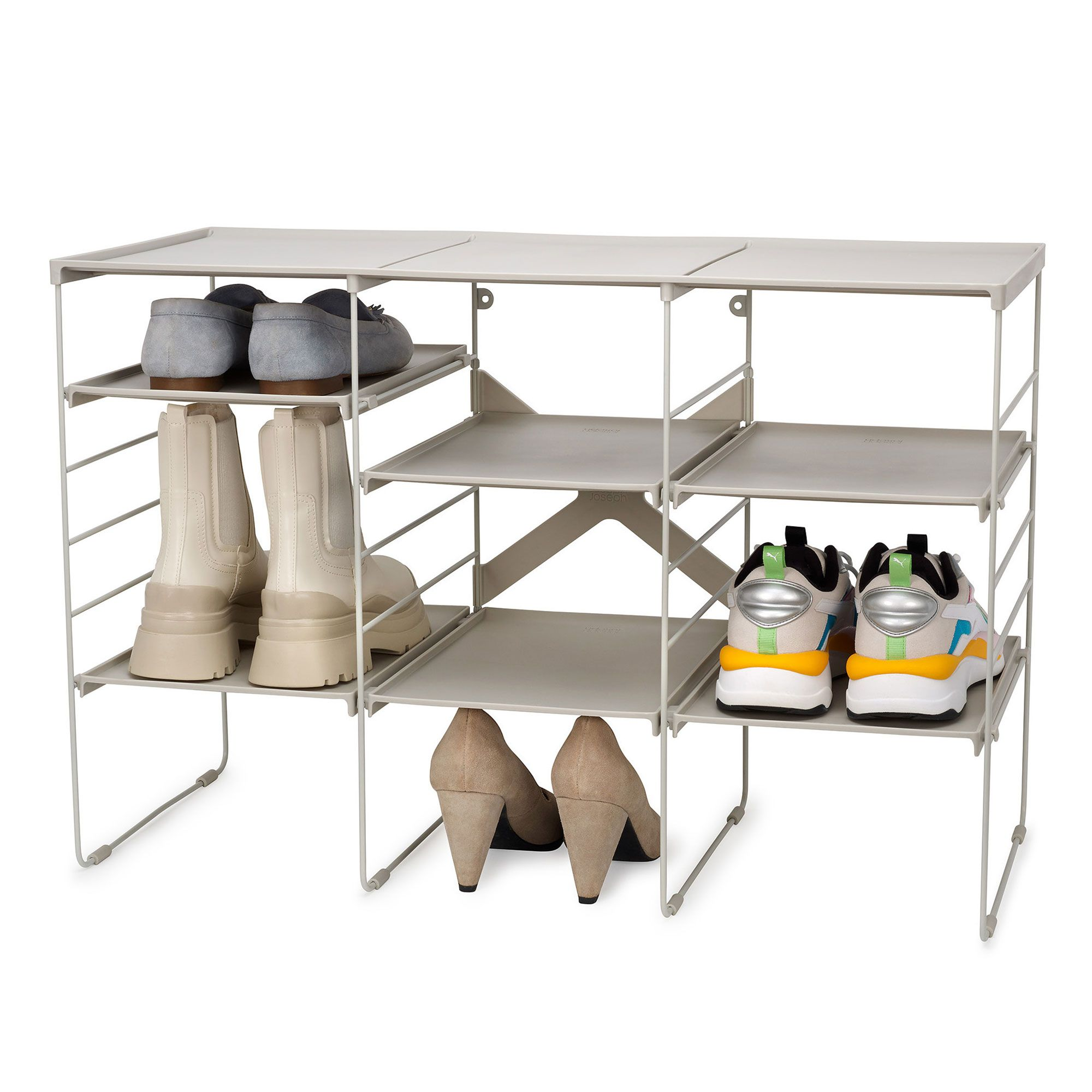 Joseph Joseph Dreifach Level verstellbares Schuhregal ecru