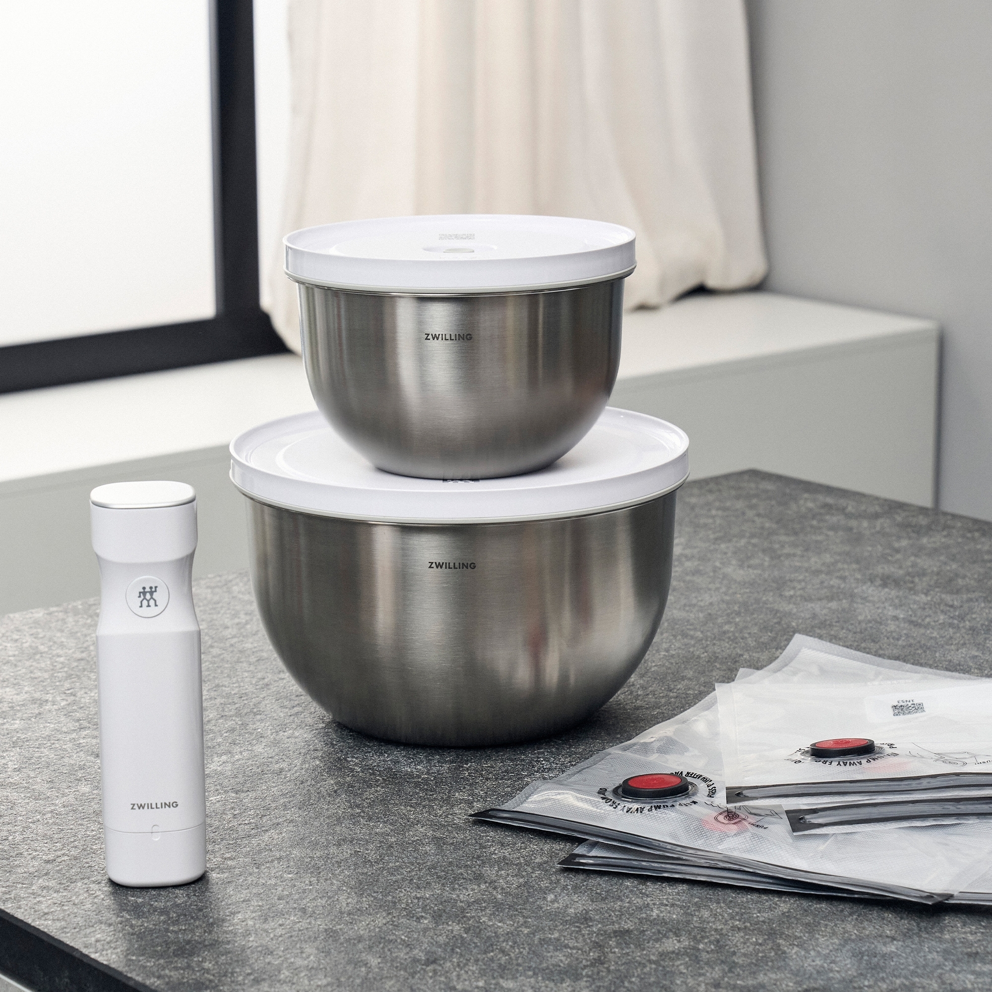 ZWILLING - Vakuum Starter Set / M/L | FRESH & SAVE | 9-tlg. | Edelstahl