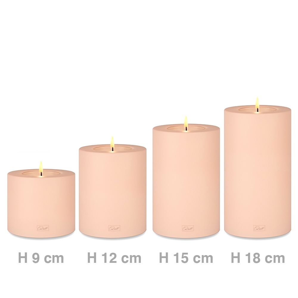 Qult Farluce Trend - Teelichthalter in Kerzenform - Rose - Ø 8 cm H 9 cm - 4er Set