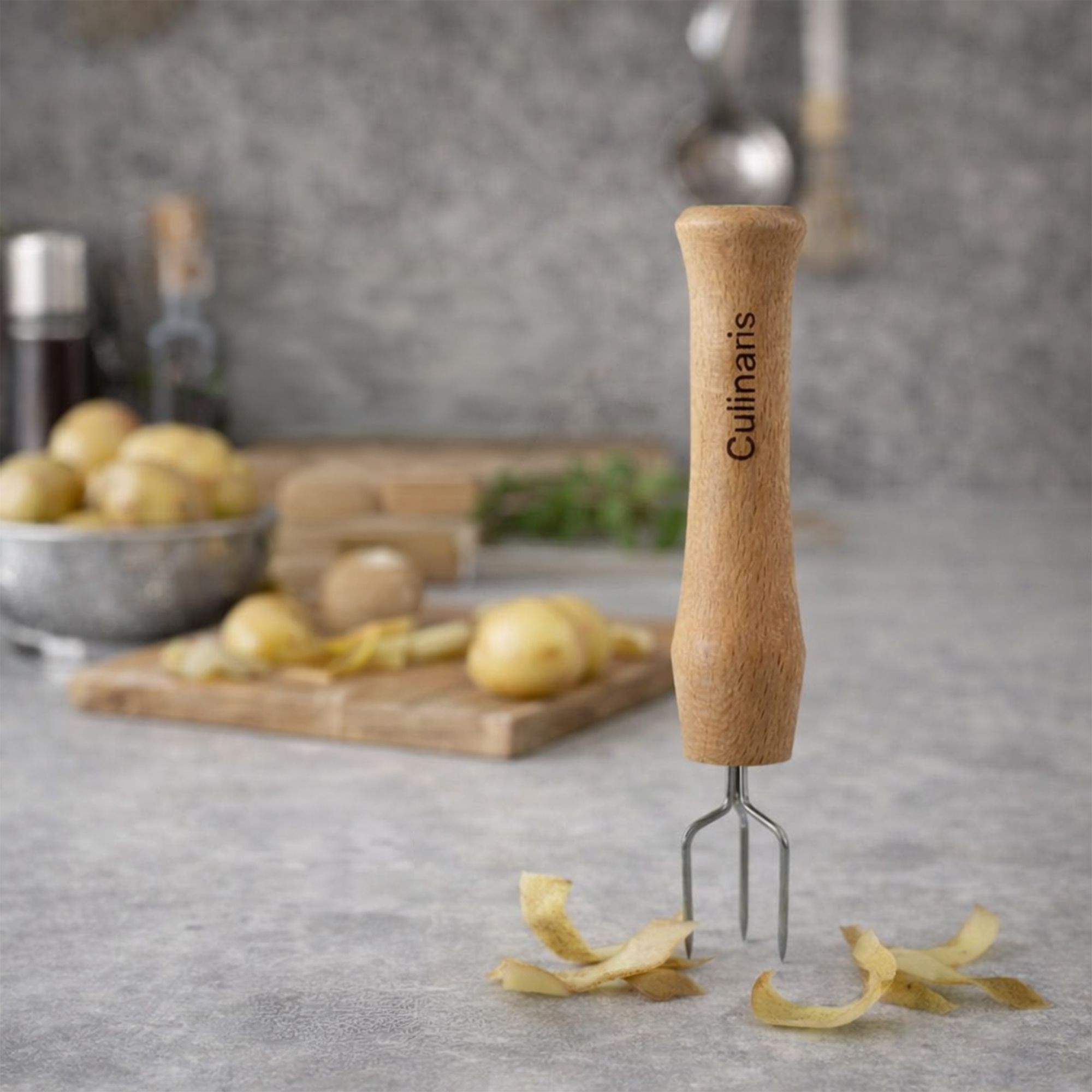 Culinaris beech wood potato fork in the kitchen