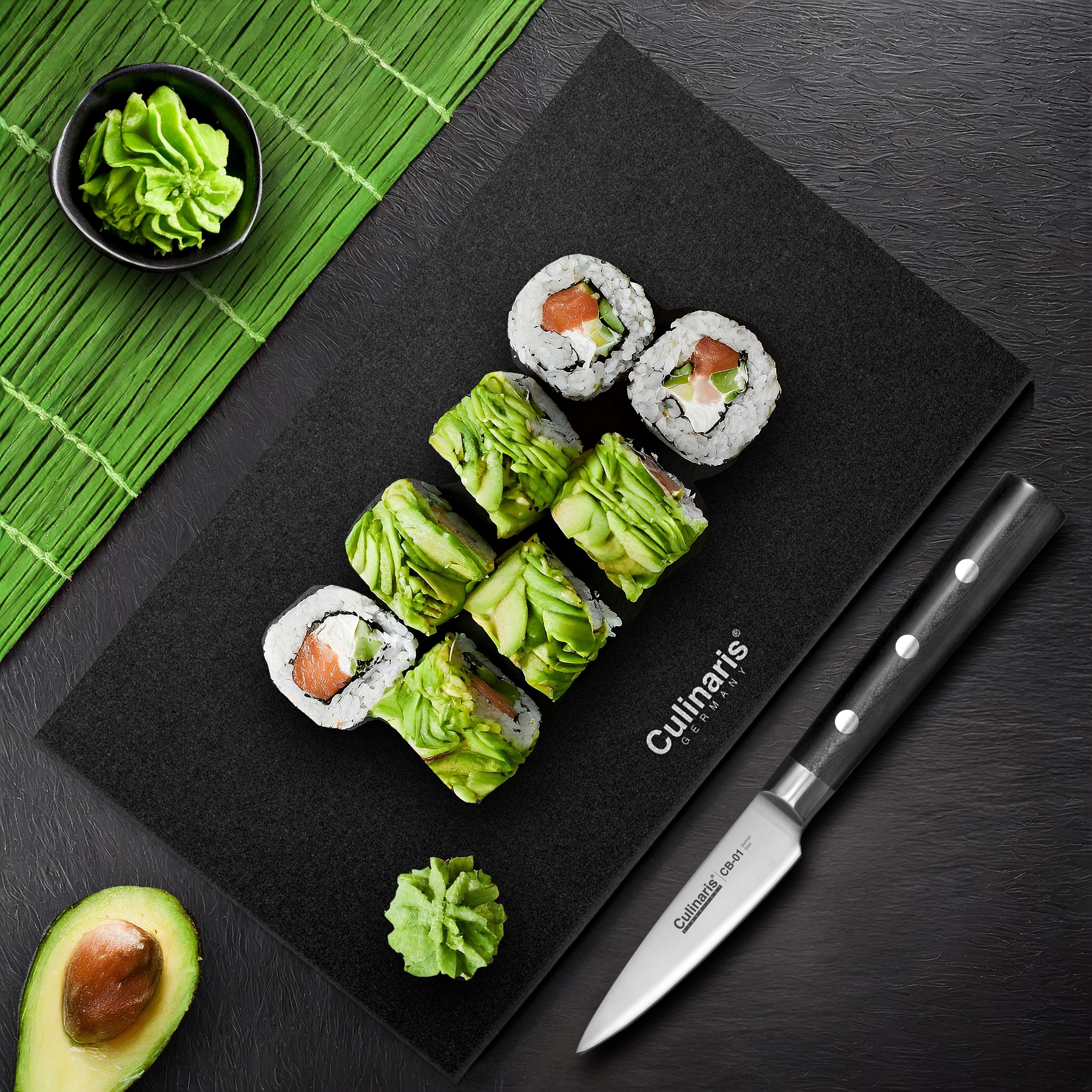 Cutting board NERO - 25 x 15 x 0.7 cm + paring knife | Culinaris Cutting board NERO - 25 x 15 x 0.7 cm + paring knife | Culinaris