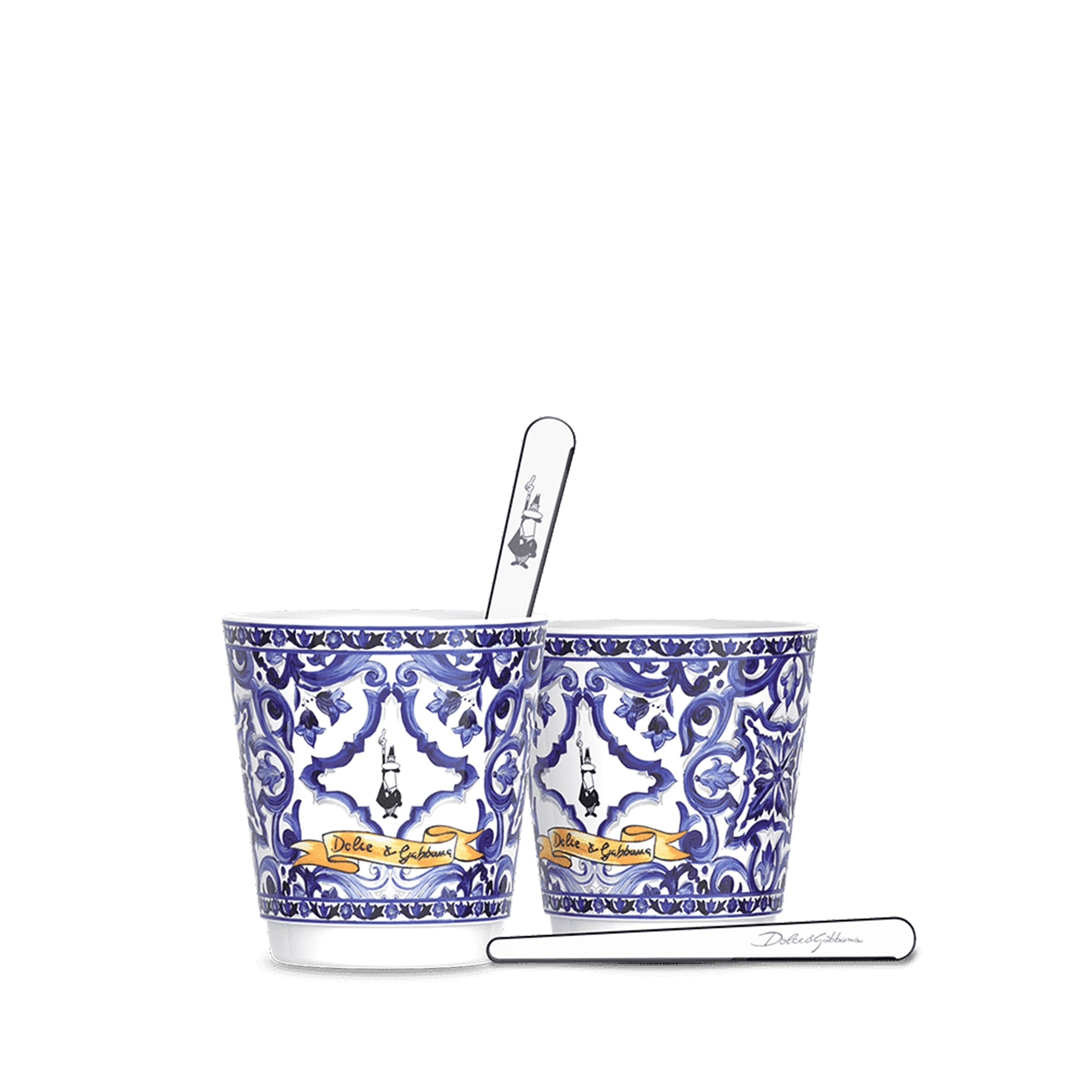 Bialetti - 4-Piece Espresso Cup Set, Dolce & Gabbana Blu Mediterraneo