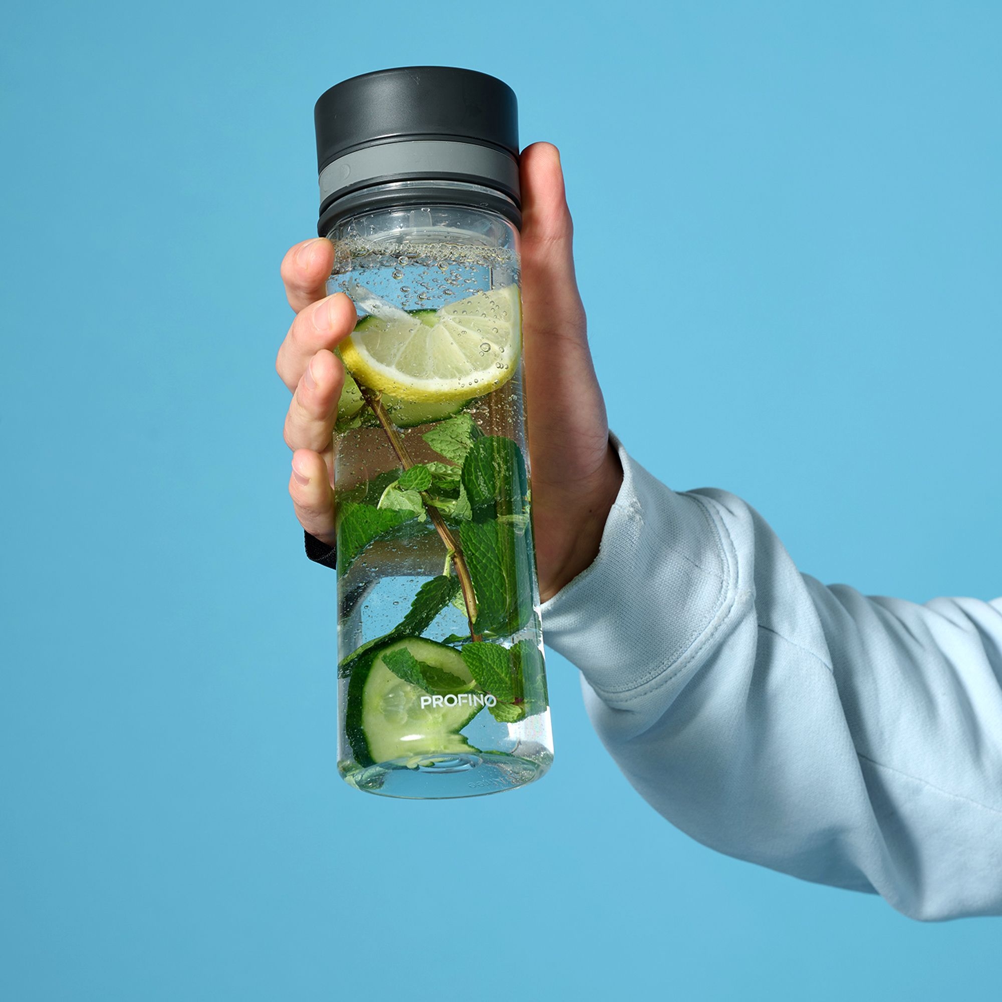 Profino - Infuze Trinkflasche mit Sieb - 600 ml - Transparent Profino - Infuze Trinkflasche mit Sieb - 600 ml - Transparent